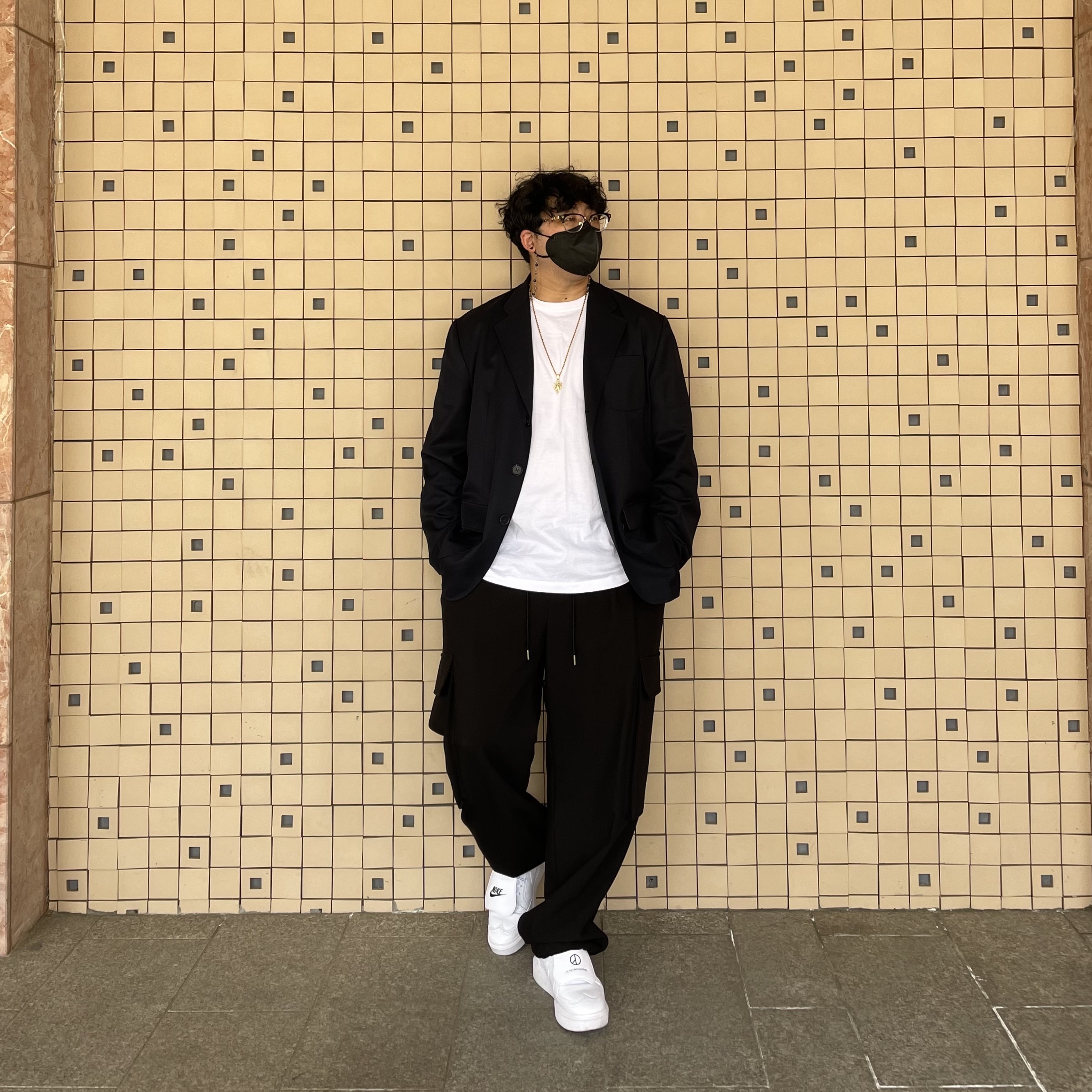 Nike x Peaceminusone Kwondo1 White 착용 스타일 - 4