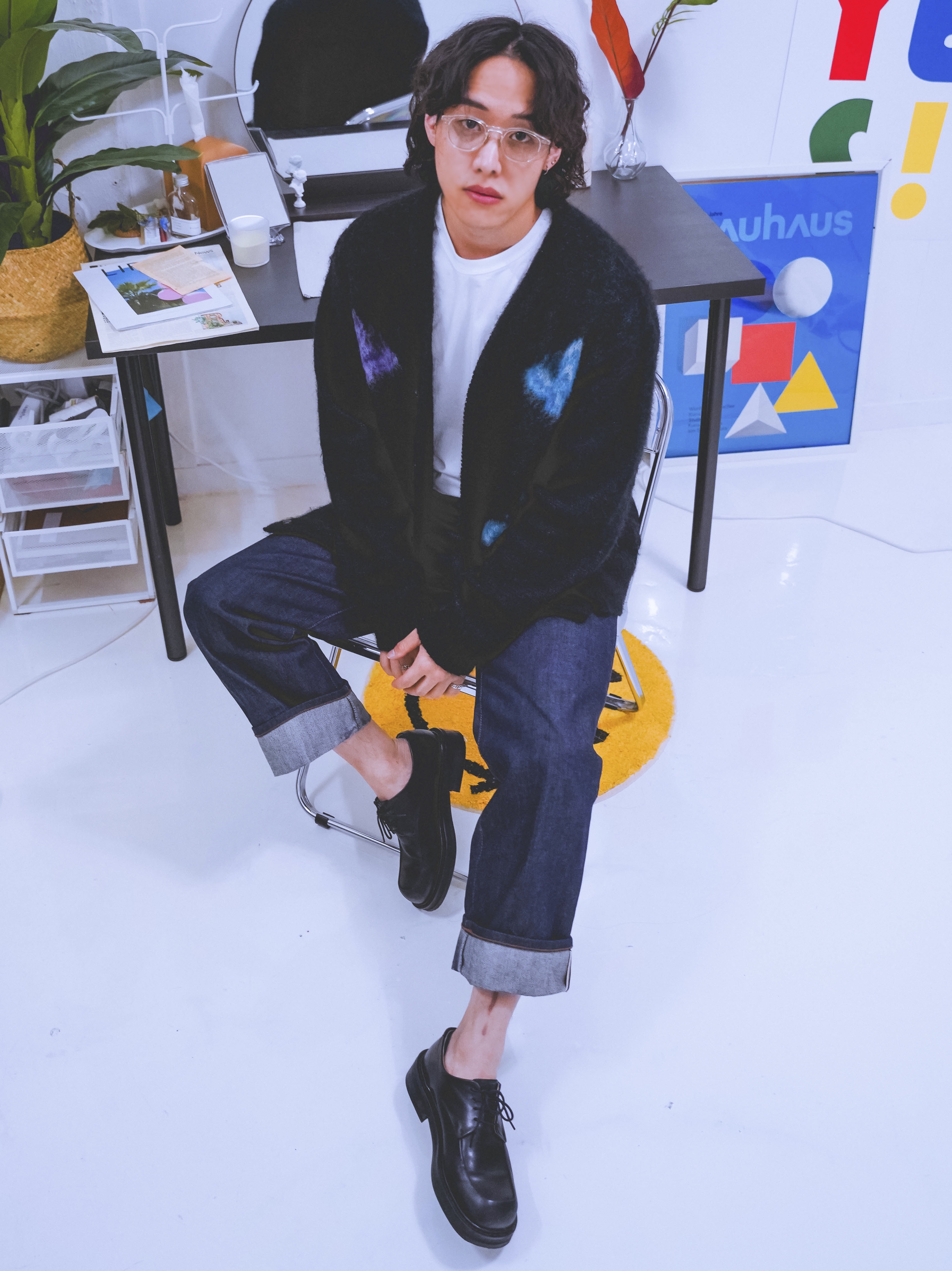 Needles x END. Mohair Papillon Cardigan 착용 스타일