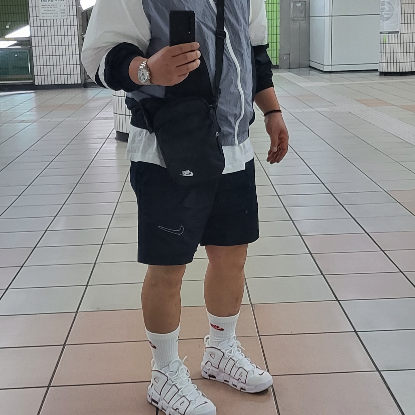 Nike Air More Uptempo White Varsity Red 2018 착용 스타일 - 2