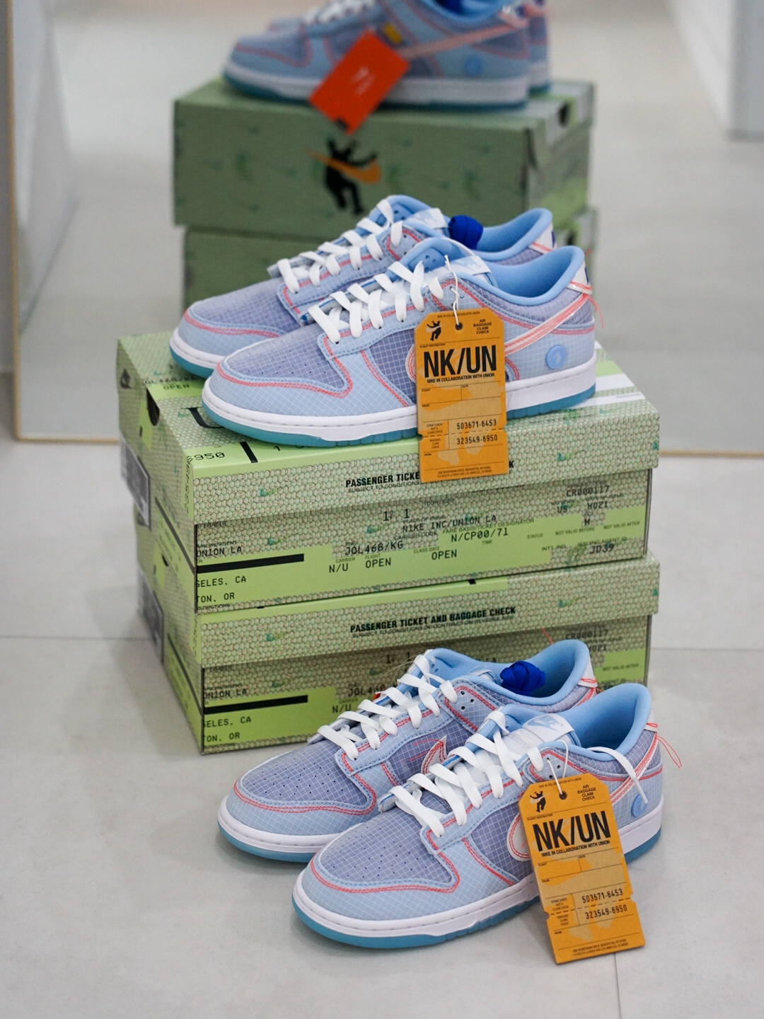 Nike x Union Dunk Low Passport Pack Argon 착용 스타일