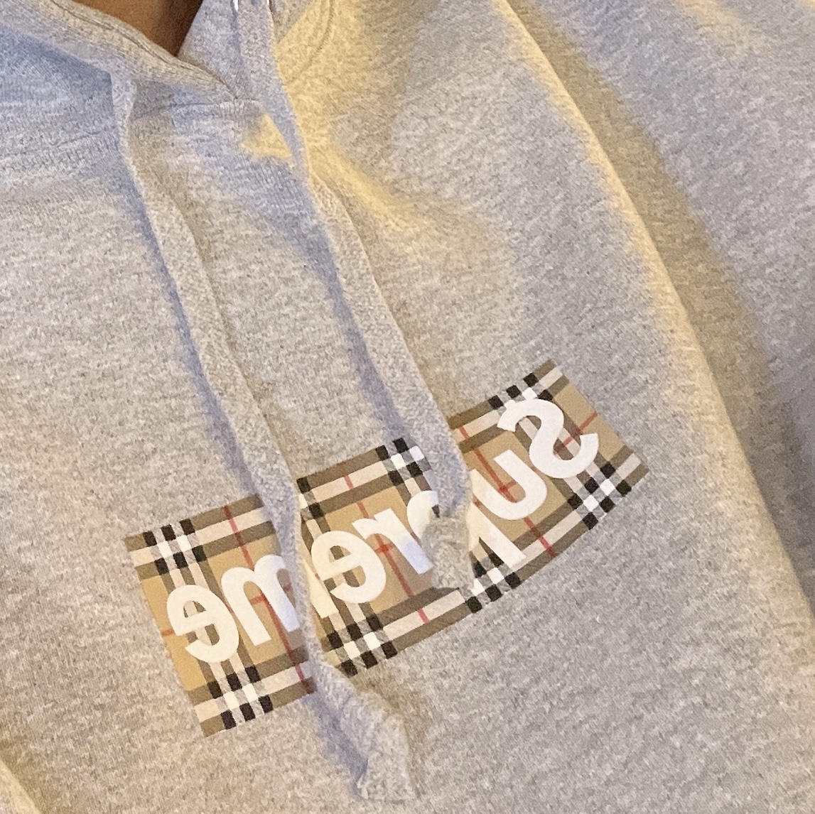 Supreme x Burberry Box Logo Hooded Sweatshirt Heather Grey - 22SS 착용 스타일
