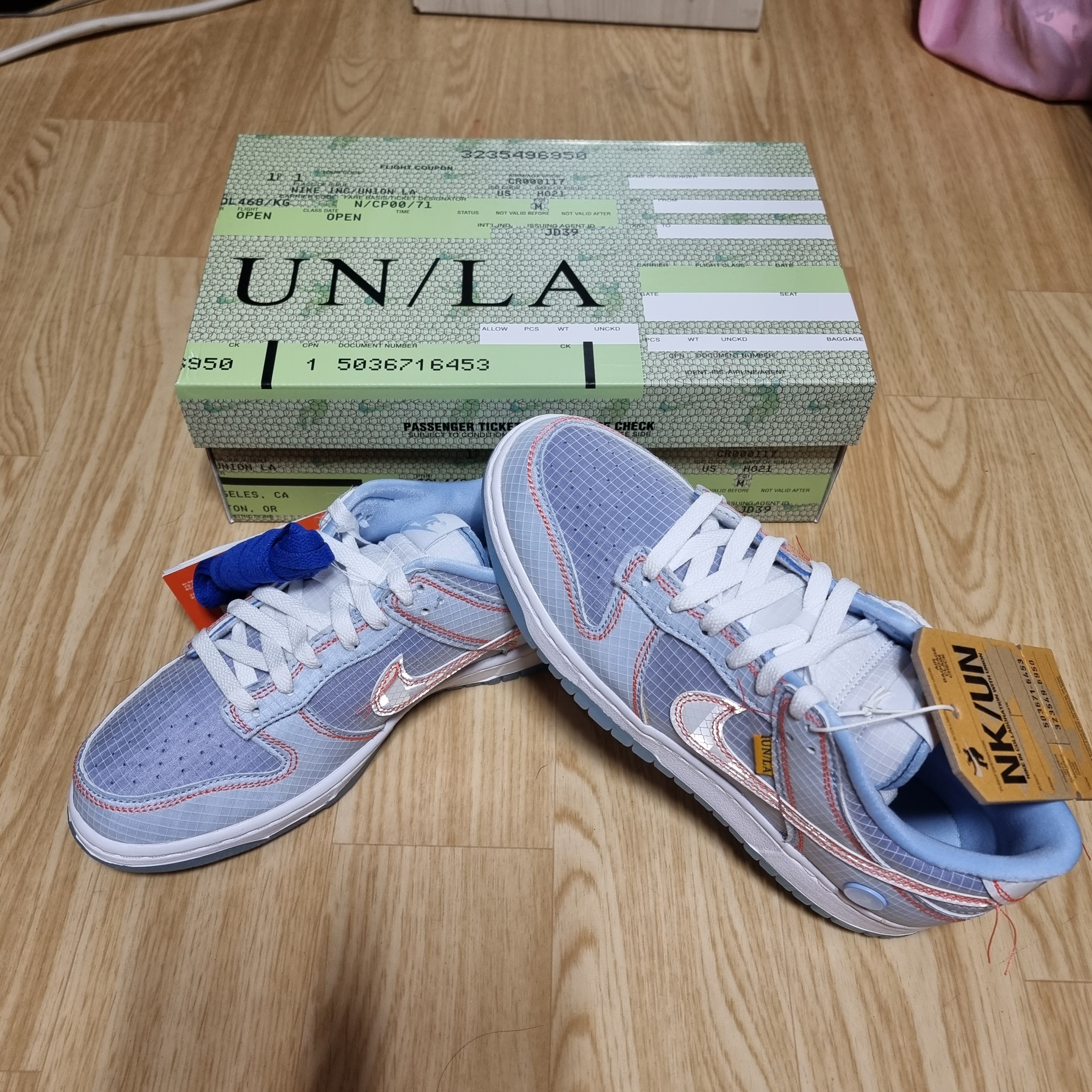 Nike x Union Dunk Low Passport Pack Argon 착용 스타일