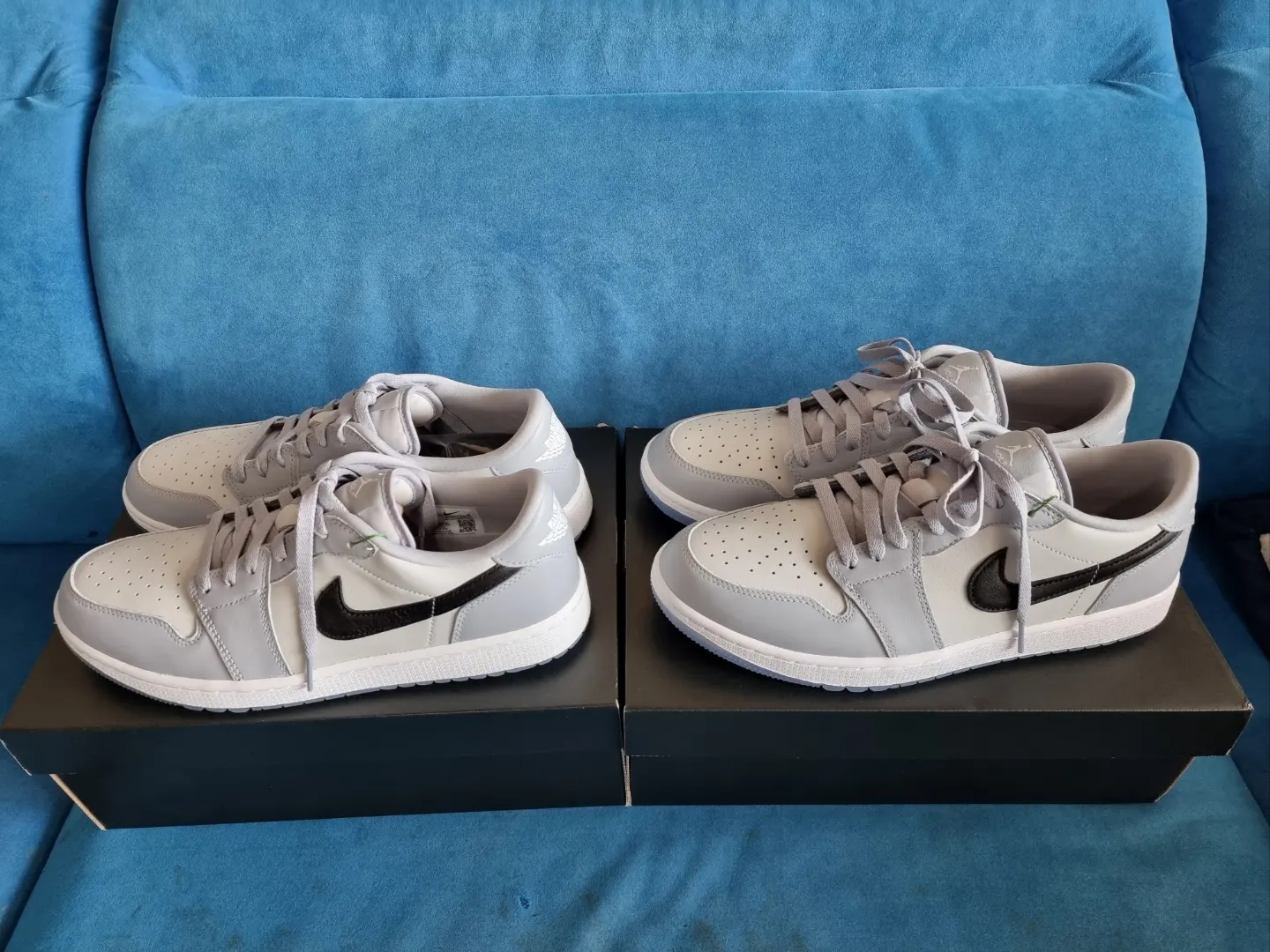 Jordan 1 Low Golf Wolf Grey 착용 스타일 - 1