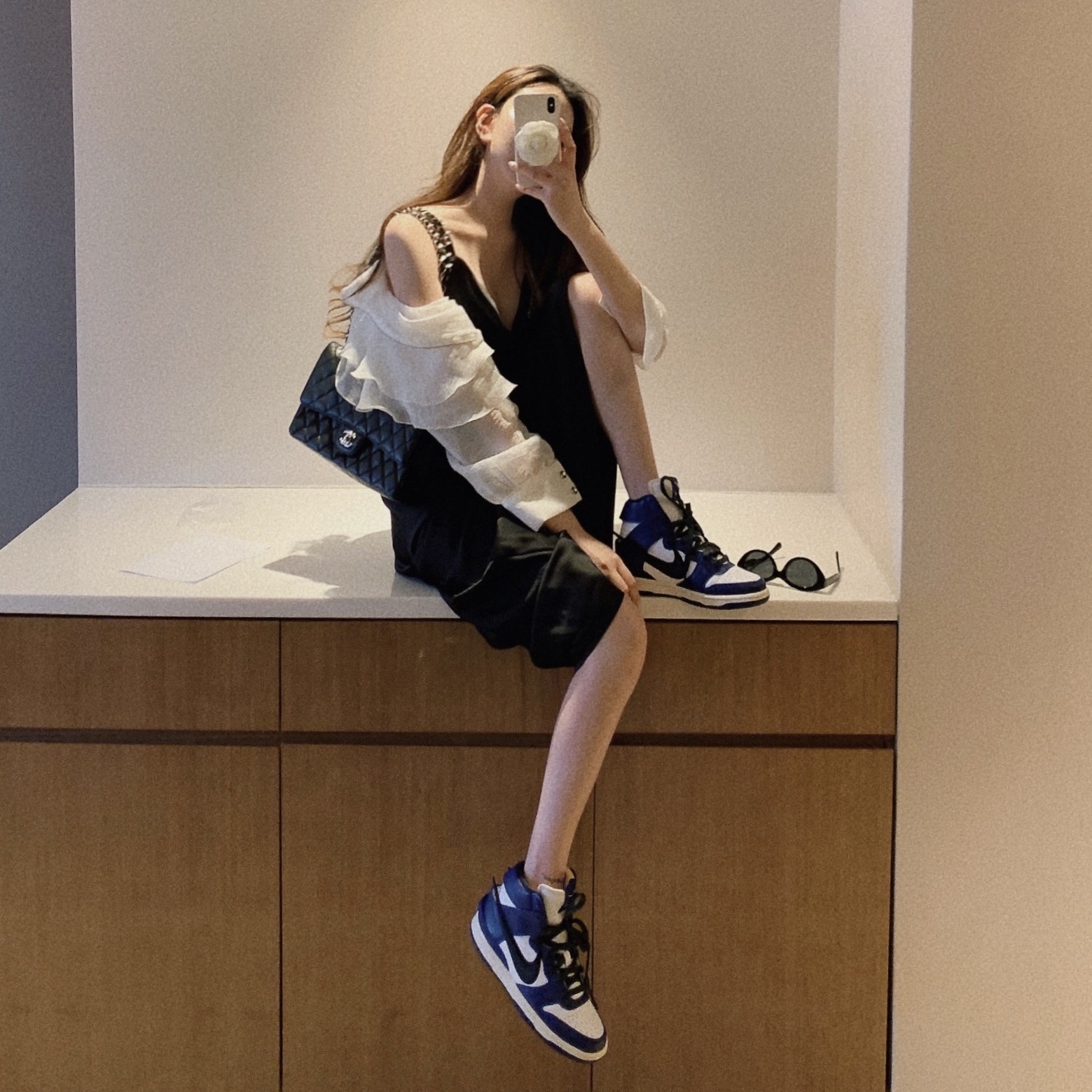 Nike x Ambush Dunk High Deep Royal Blue 착용 스타일 - 1