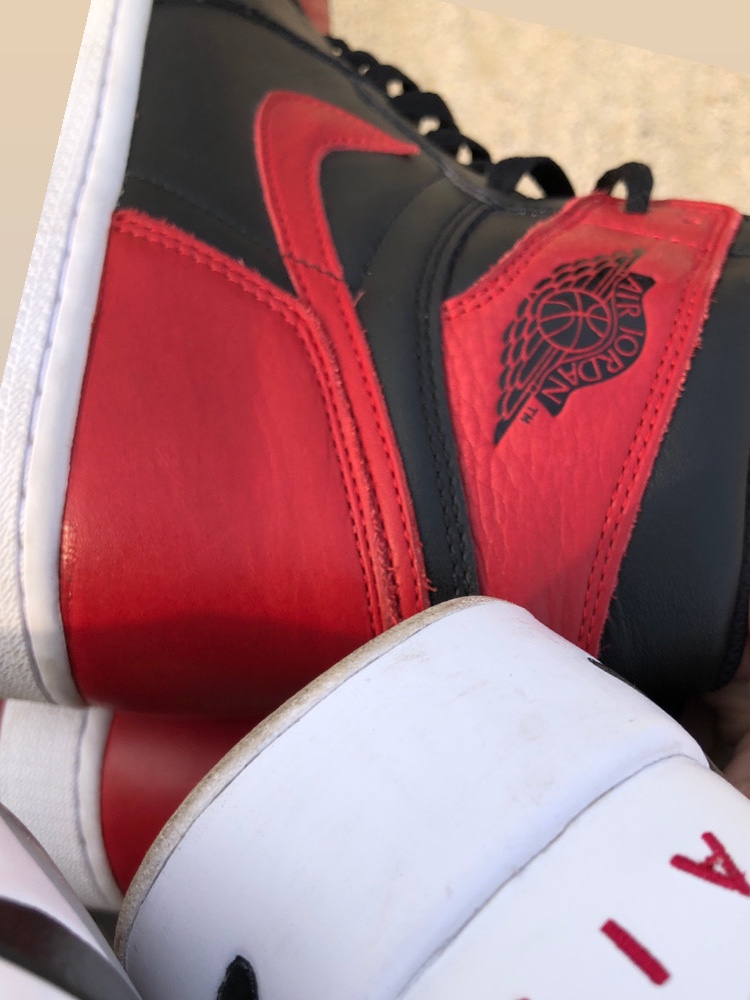 Jordan 1 Retro High OG Bred Banned 2016, Jordan 6 Retro Carmine 2021 착용 스타일 - 5