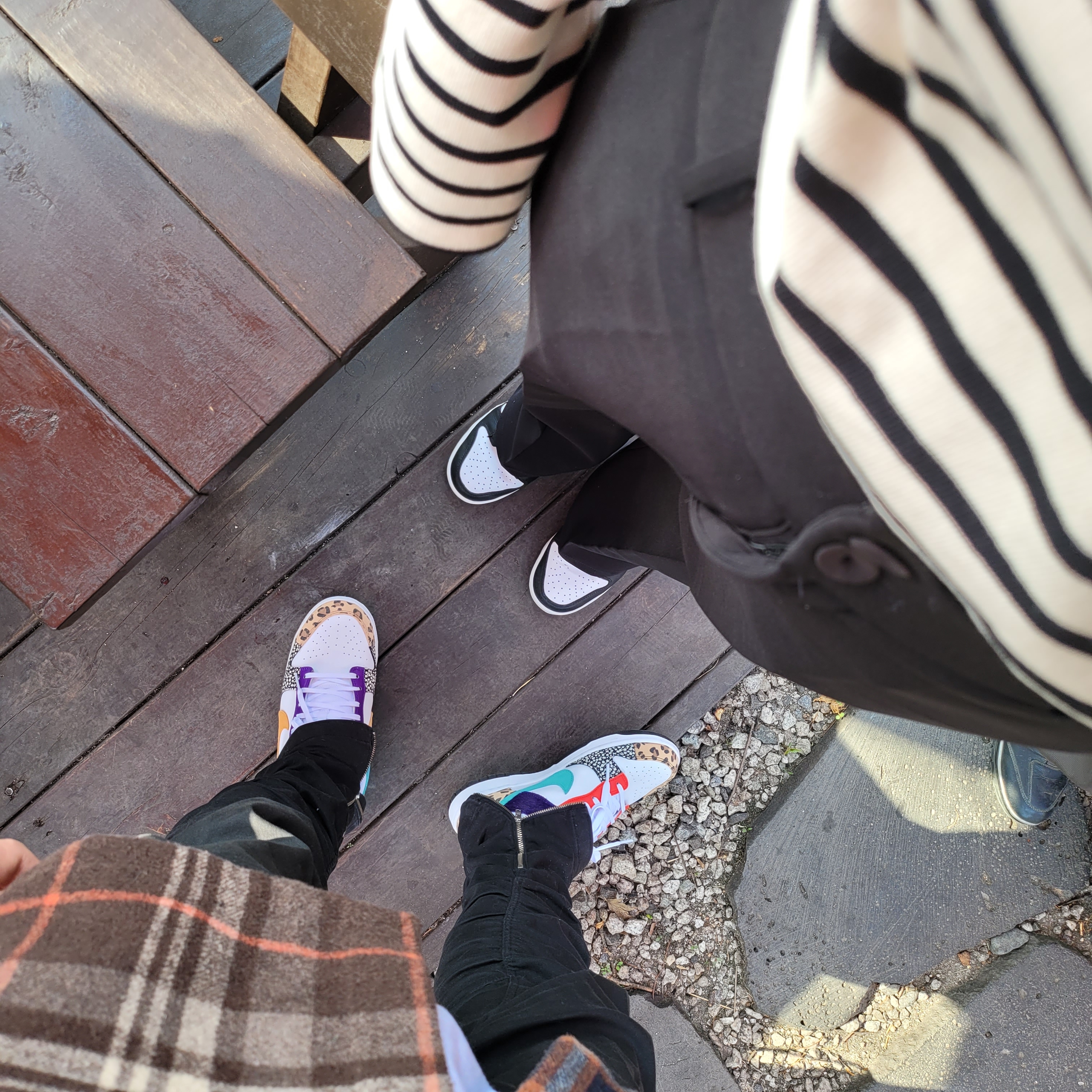 (W) Nike Dunk Low SE Patchwork, (W) Nike Dunk Low Black 착용 스타일