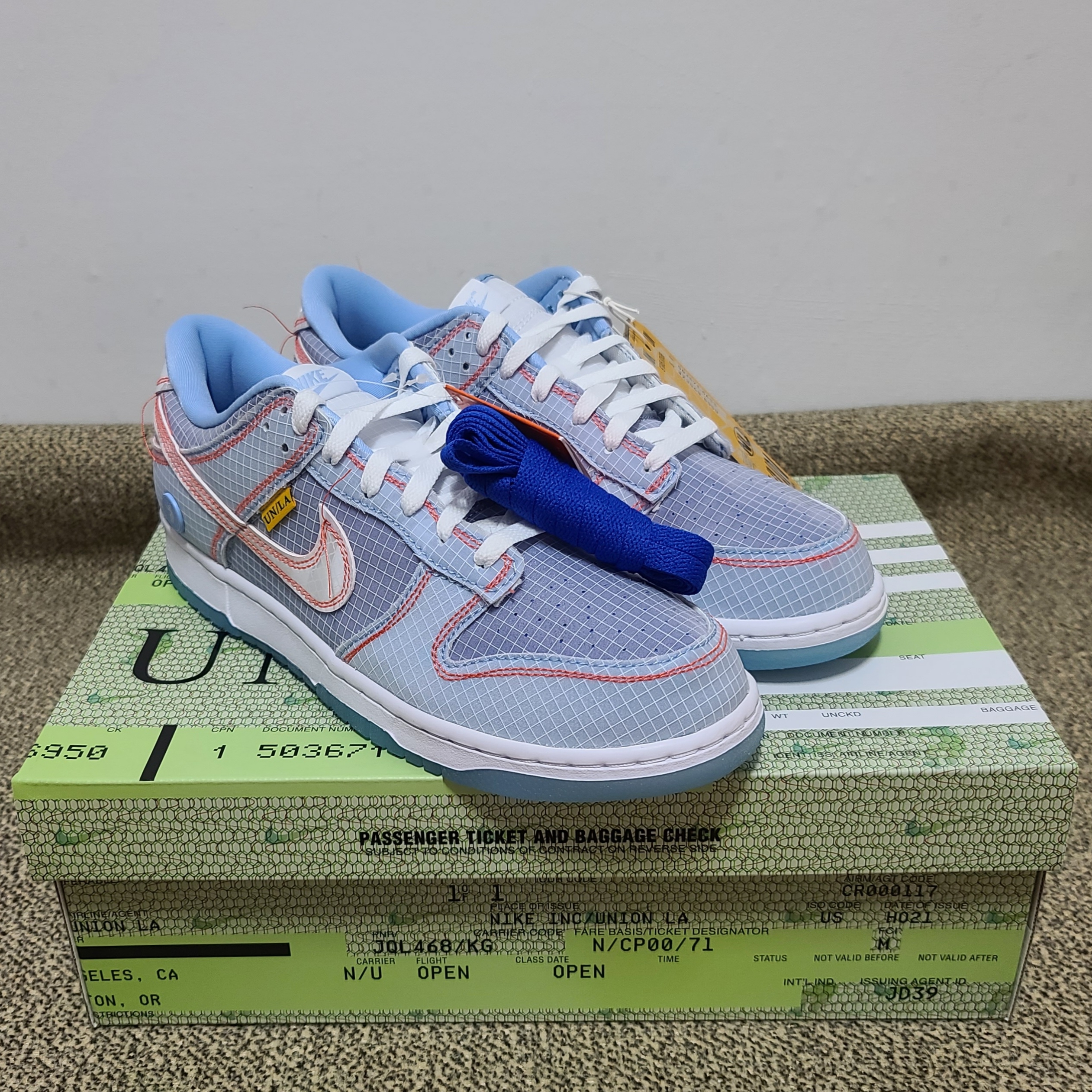 Nike x Union Dunk Low Passport Pack Argon 착용 스타일