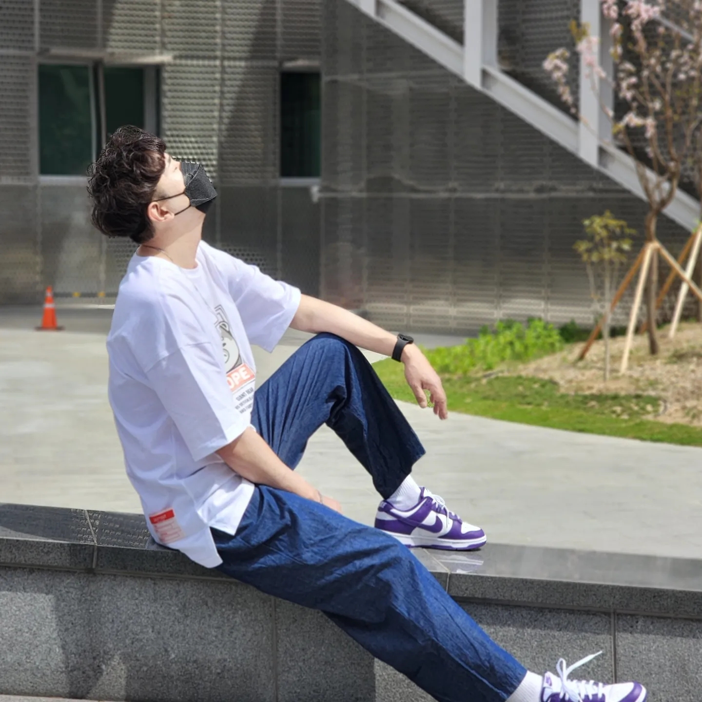 Nike Dunk Low Retro Championship Court Purple 착용 스타일 - 3