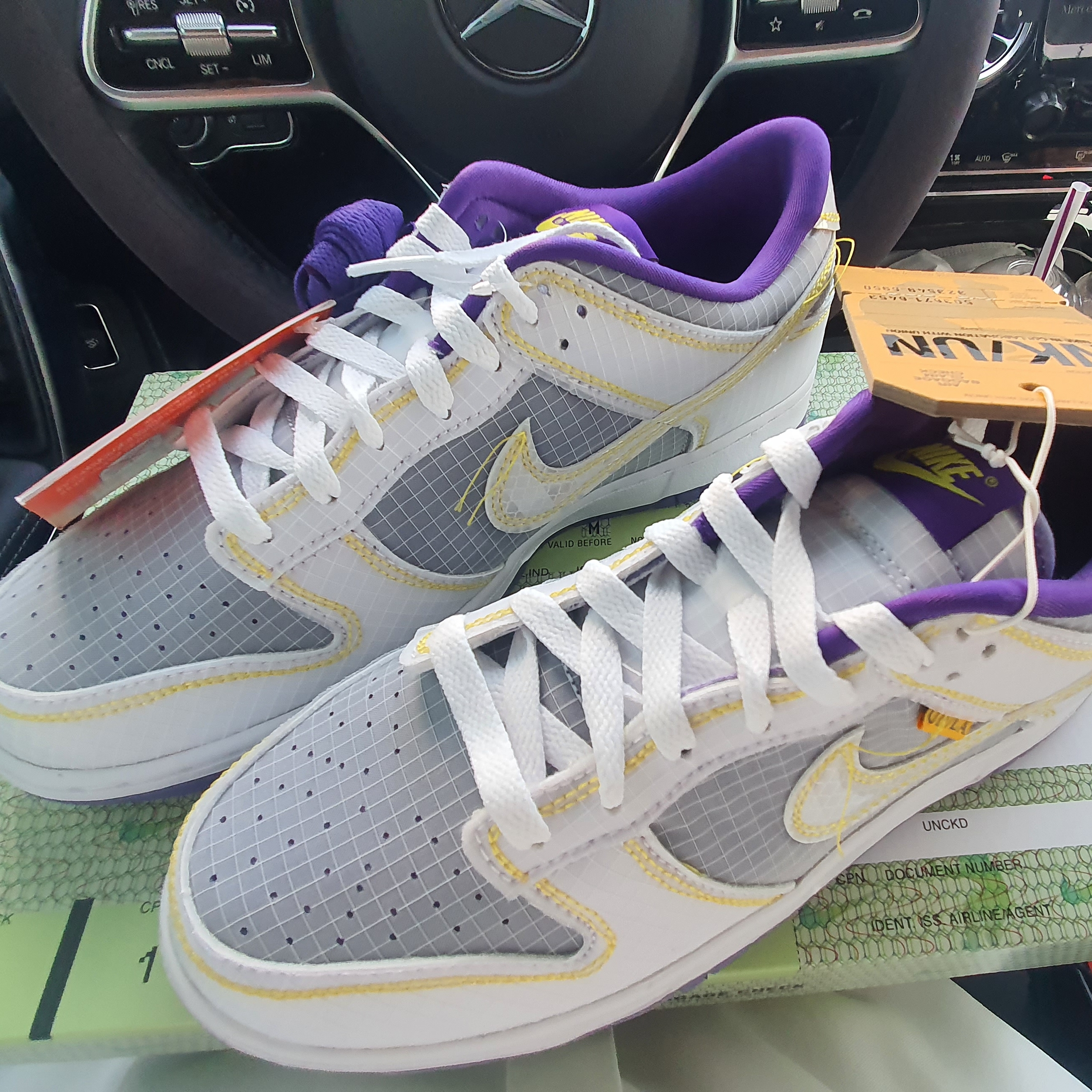 Nike x Union Dunk Low Passport Pack Court Purple White 착용 스타일