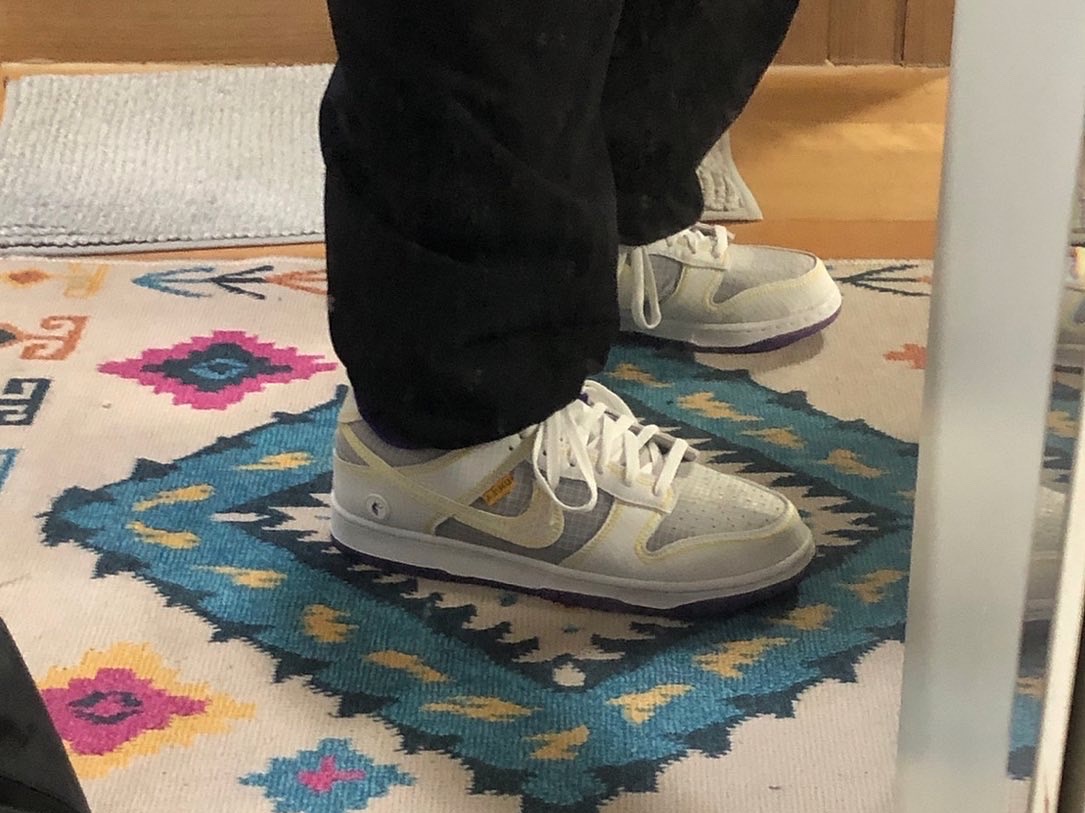 Nike x Union Dunk Low Passport Pack Court Purple White 착용 스타일 - 1