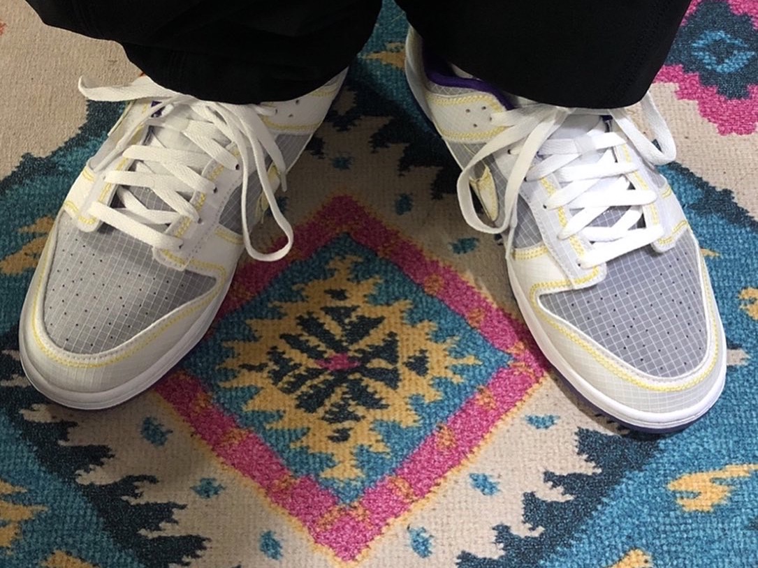Nike x Union Dunk Low Passport Pack Court Purple White 착용 스타일 - 3
