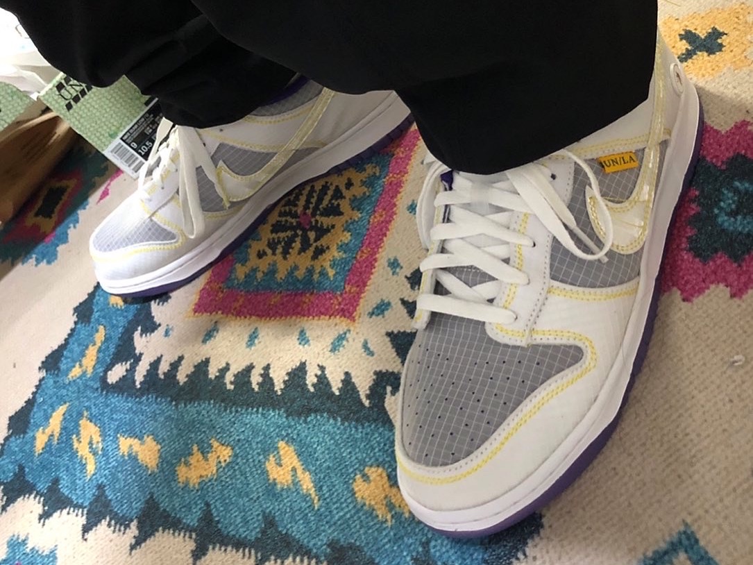Nike x Union Dunk Low Passport Pack Court Purple White 착용 스타일 - 2