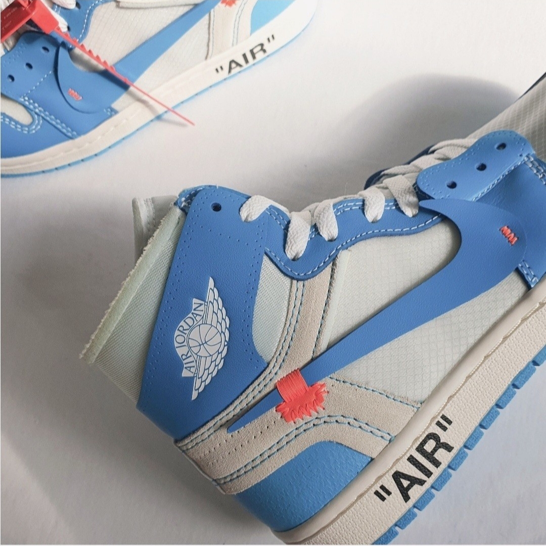 Jordan 1 x Off-White Retro High University Blue 착용 스타일 - 3