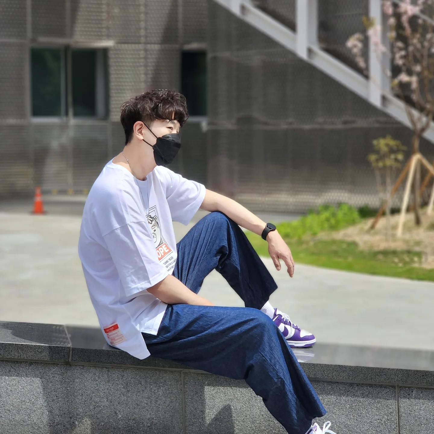 Nike Dunk Low Retro Championship Court Purple 착용 스타일 - 1