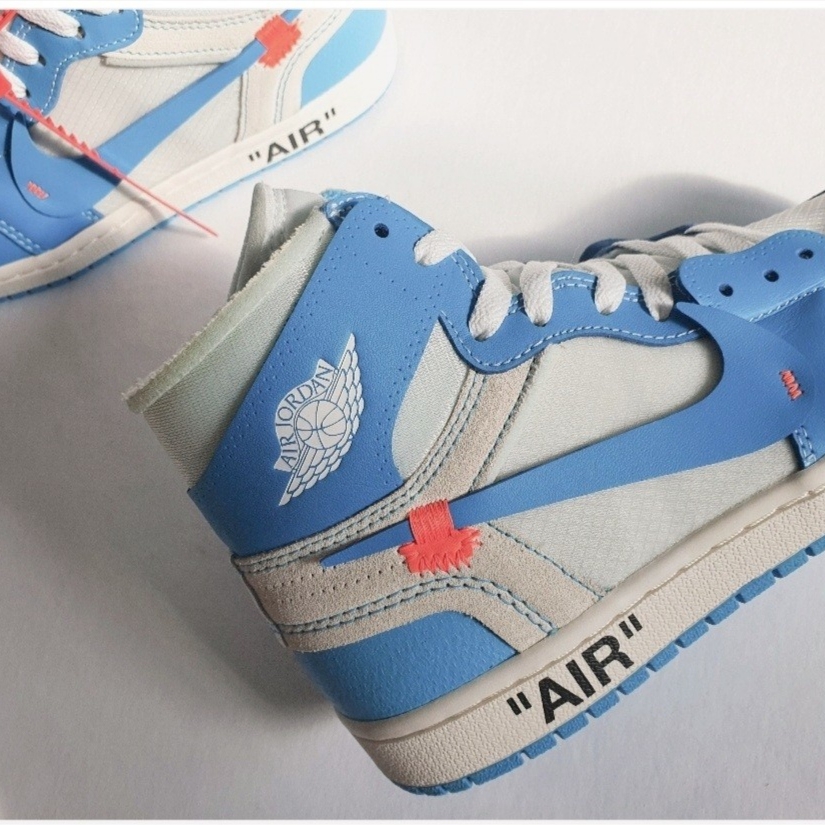 Jordan 1 x Off-White Retro High University Blue 착용 스타일 - 1