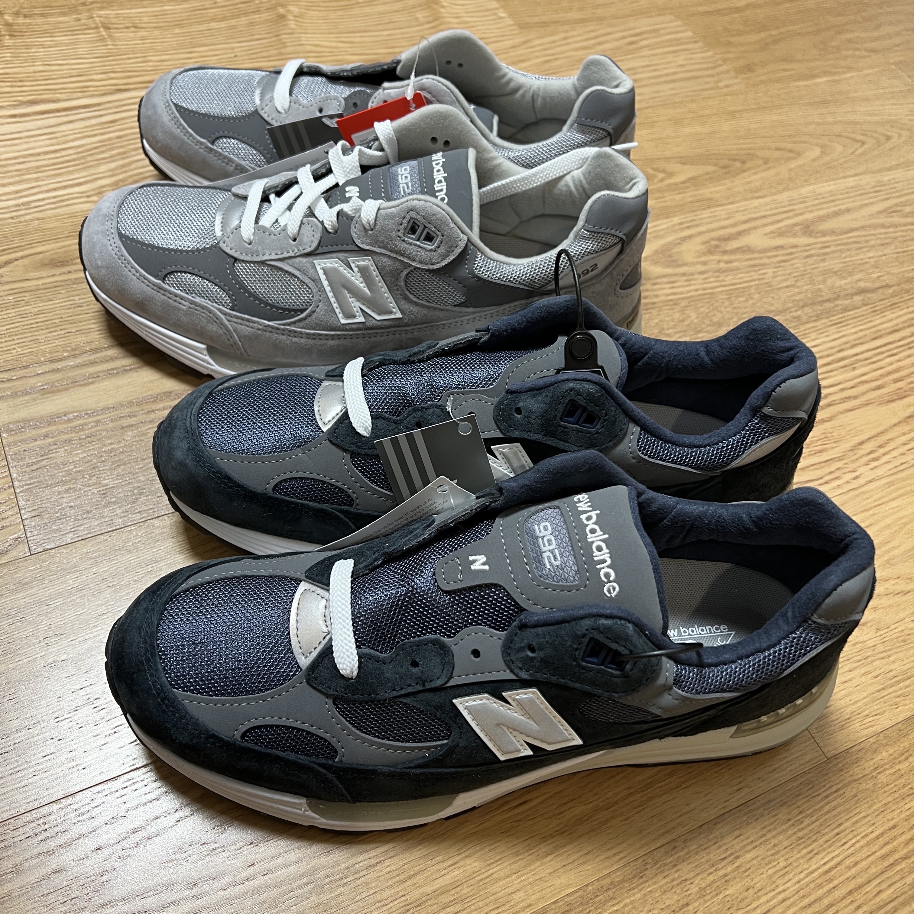 New Balance 992 Made in USA Grey - D Standard, New Balance 992 Made in USA Navy 착용 스타일