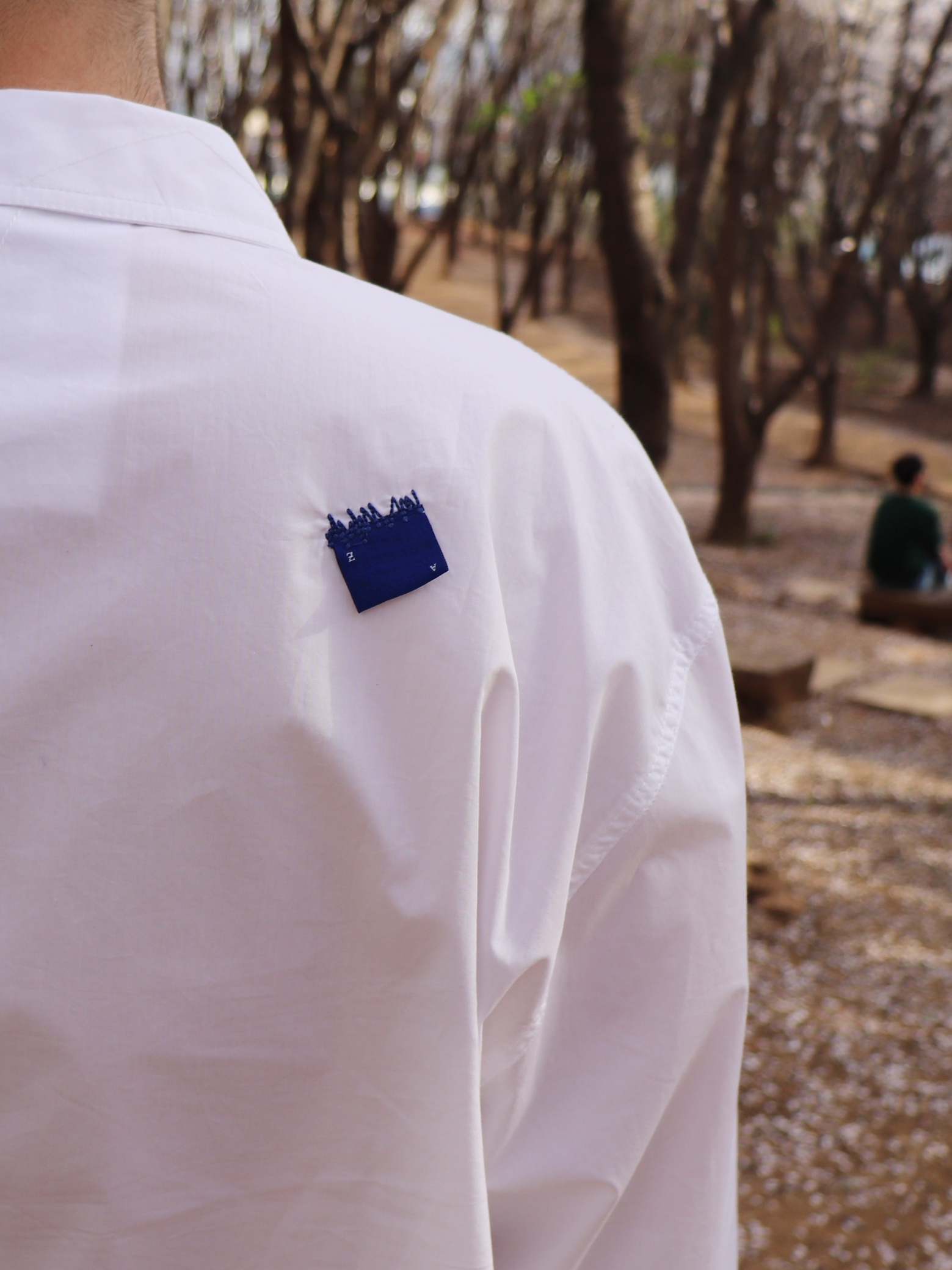 Zara x Ader Error Oversized Shirt White 착용 스타일 - 2
