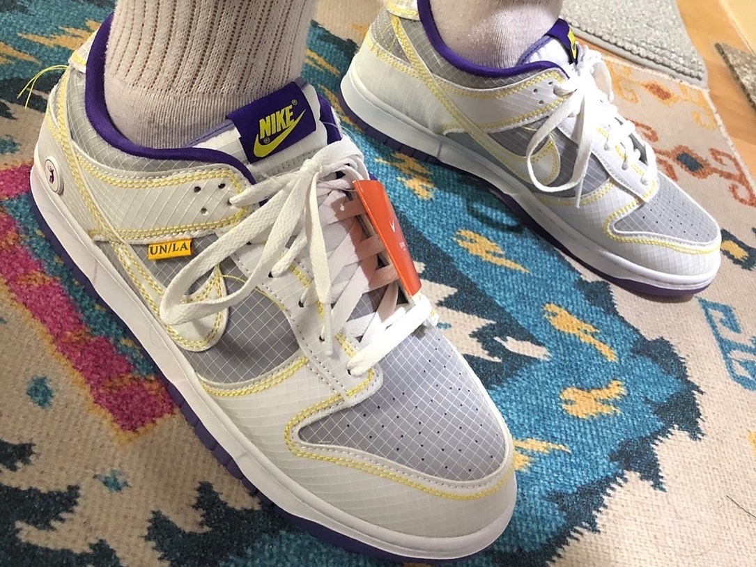 Nike x Union Dunk Low Passport Pack Court Purple White 착용 스타일 - 4