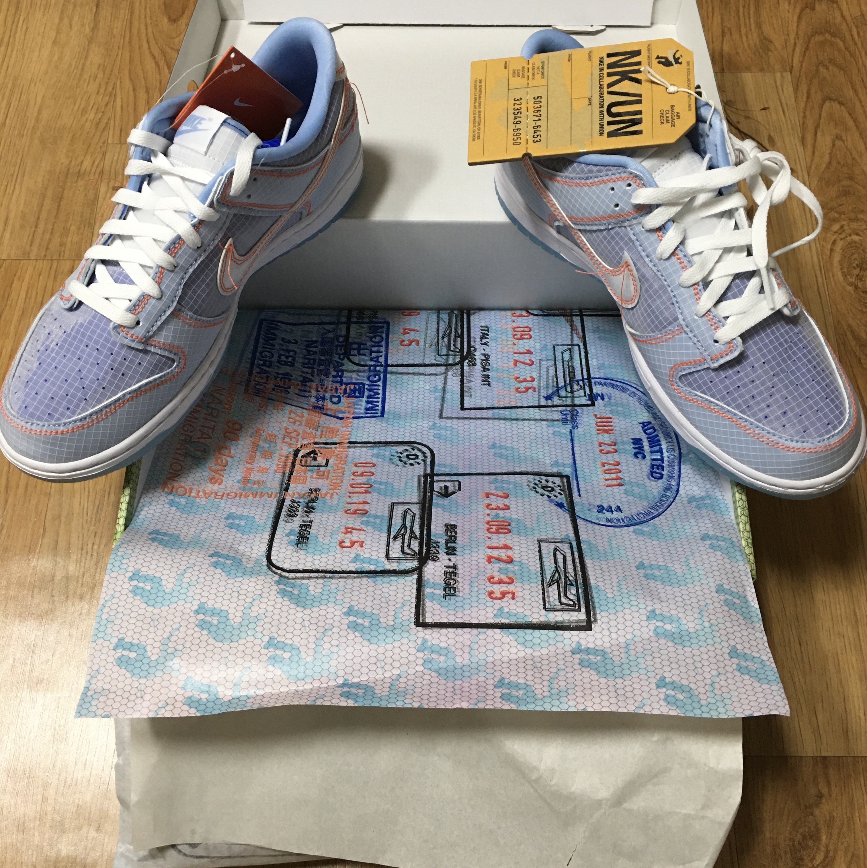 Nike x Union Dunk Low Passport Pack Argon 착용 스타일