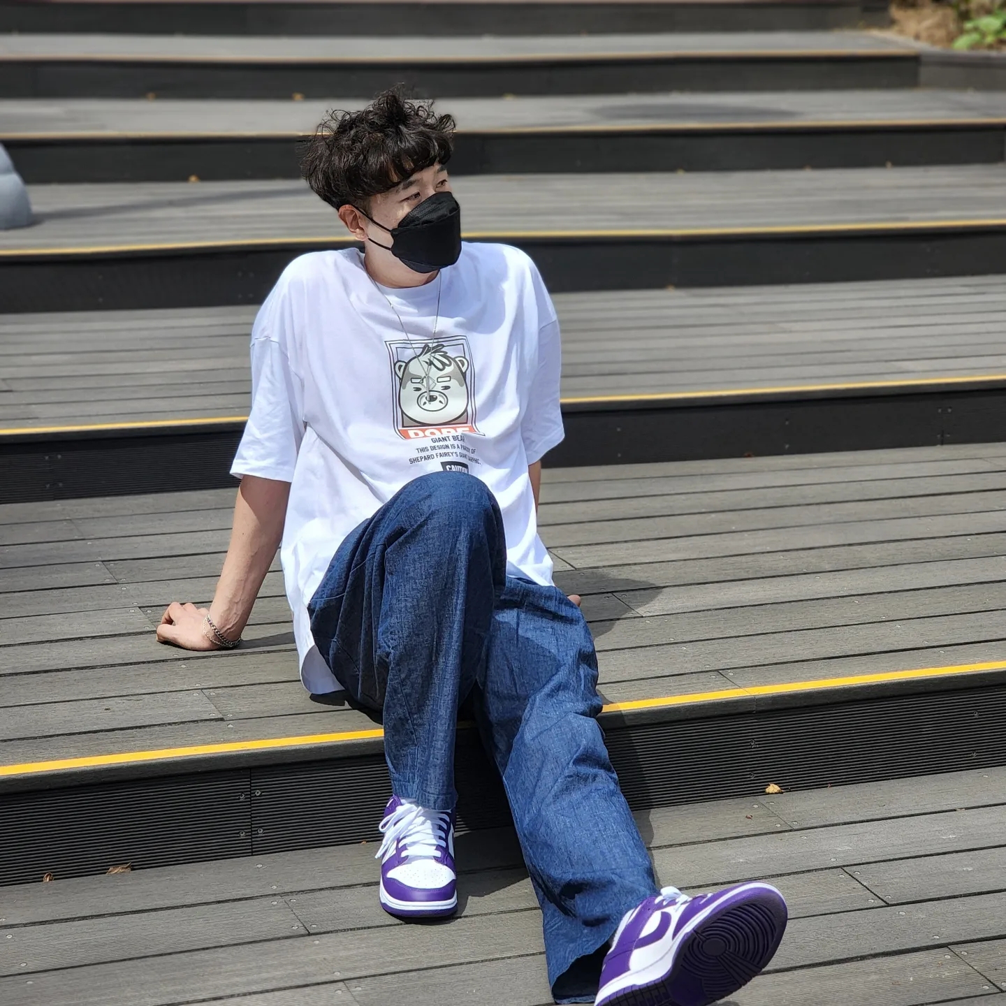 Nike Dunk Low Retro Championship Court Purple 착용 스타일 - 2