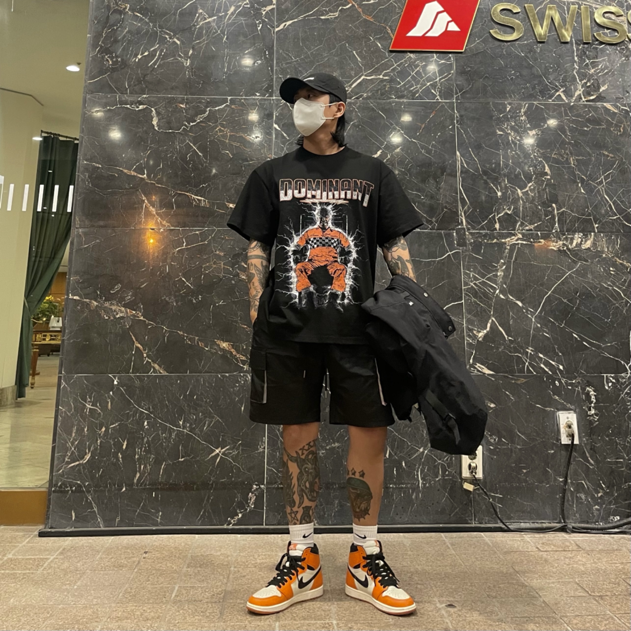 Supreme x The North Face Cargo Jacket Black - 20SS, Supreme Washed Chino Twill Camp Cap Black 착용 스타일 - 2