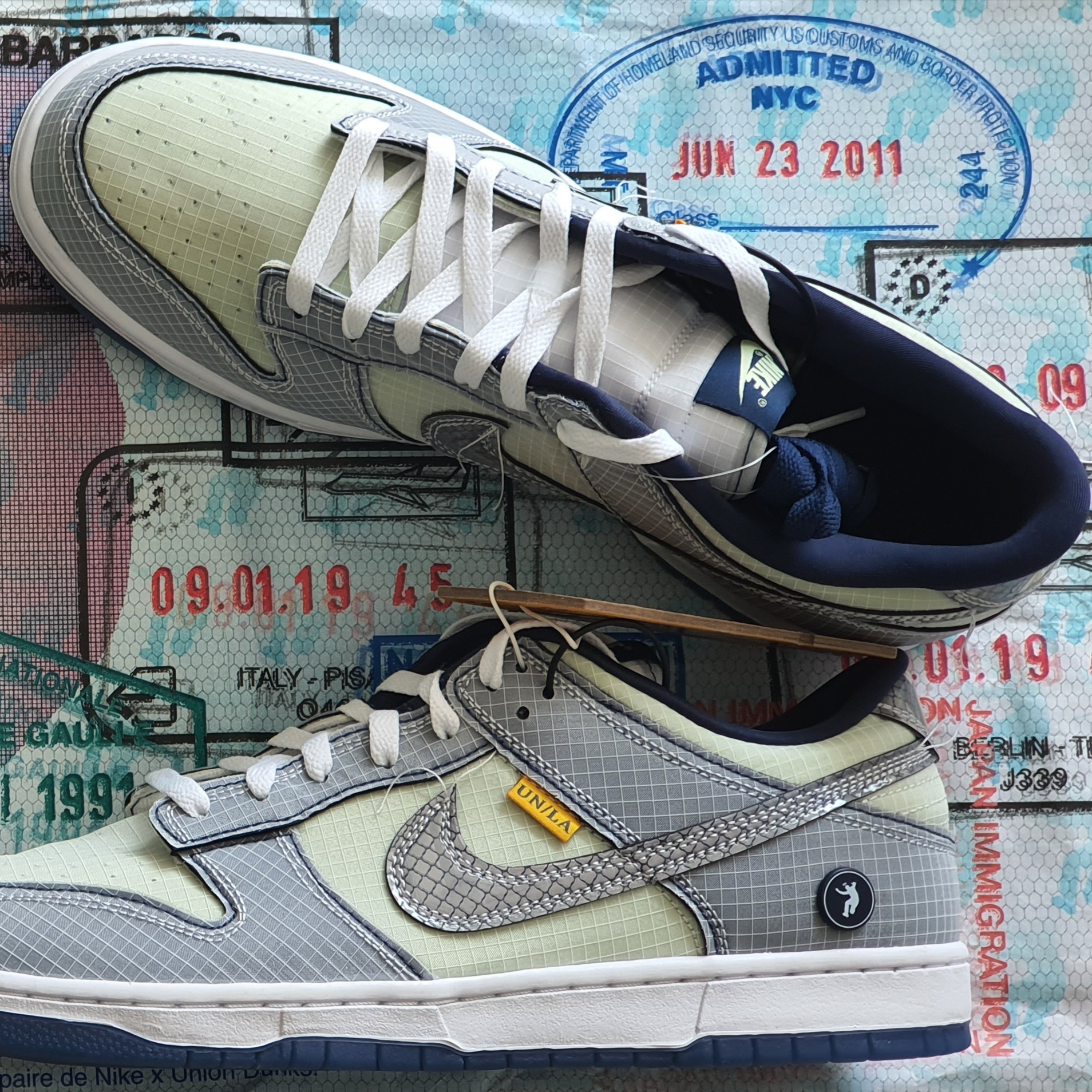 Nike x Union Dunk Low Passport Pack Pistachio 착용 스타일 - 2