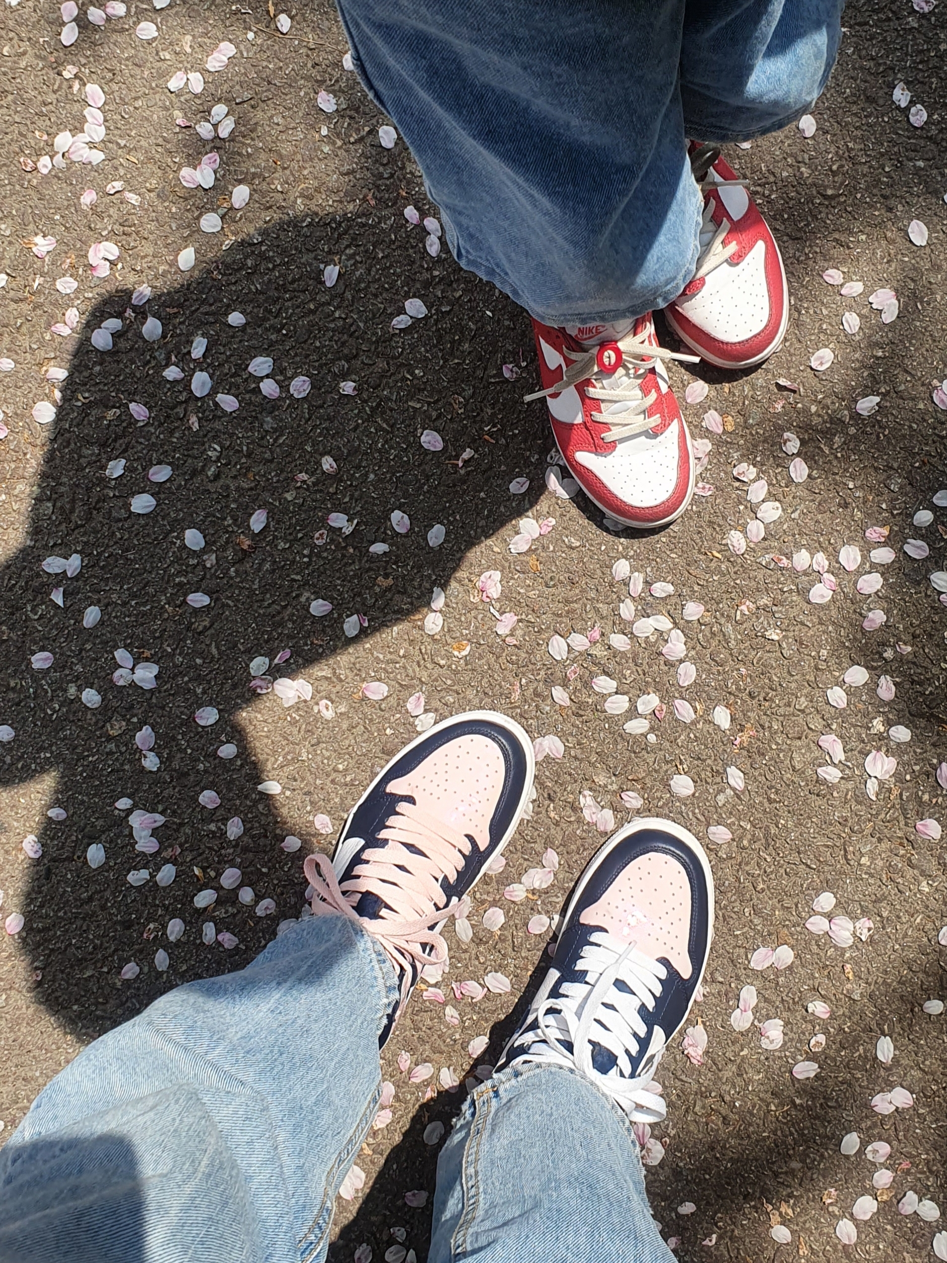 (PS) Nike Dunk Low Archeo Pink, (W) Jordan 1 Retro High OG Atmosphere 착용 스타일