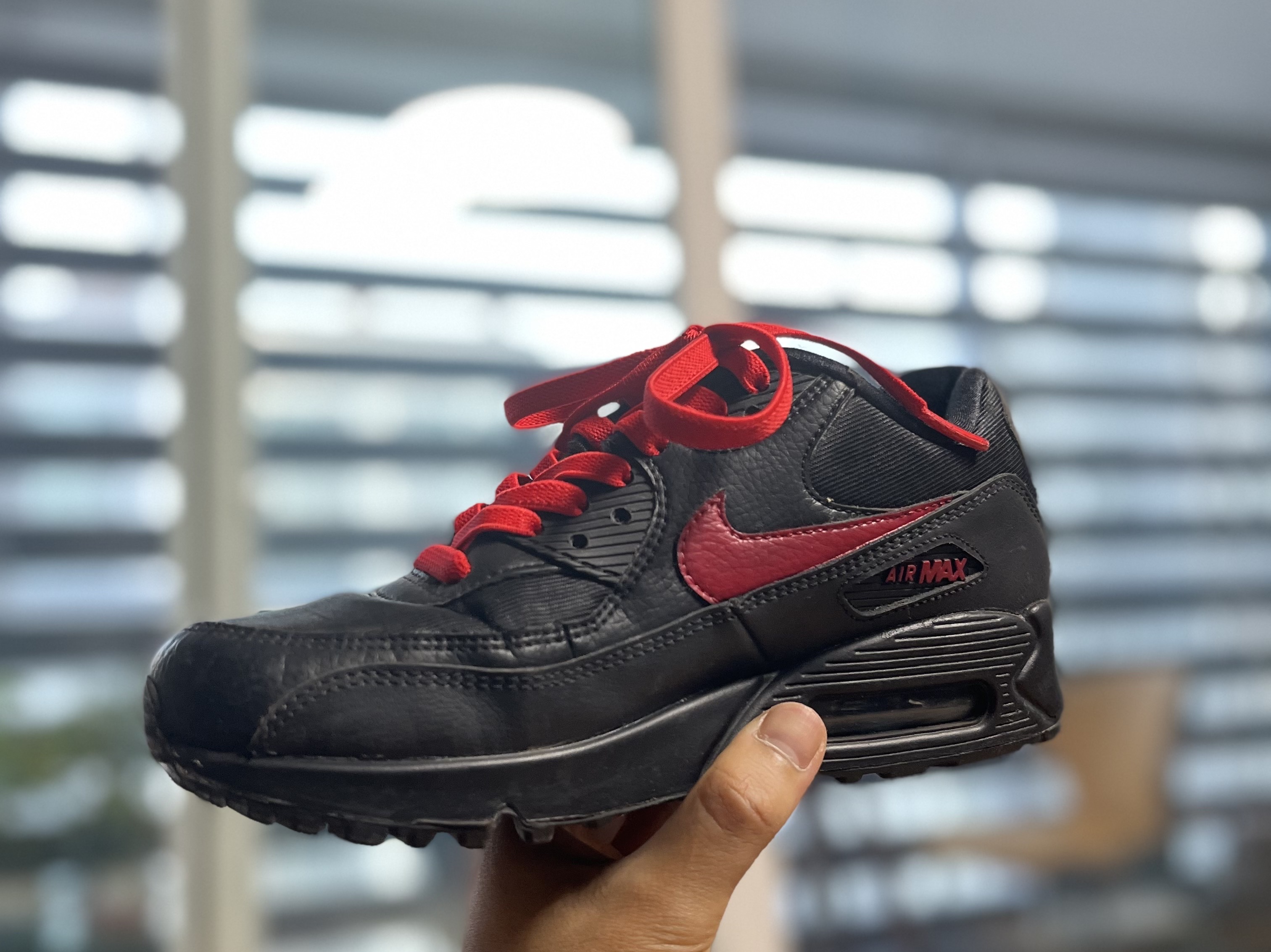 Nike Air Max 90 Triple Black 2018, Nike Air Max 90 LTR Triple Black 착용 스타일 - 2