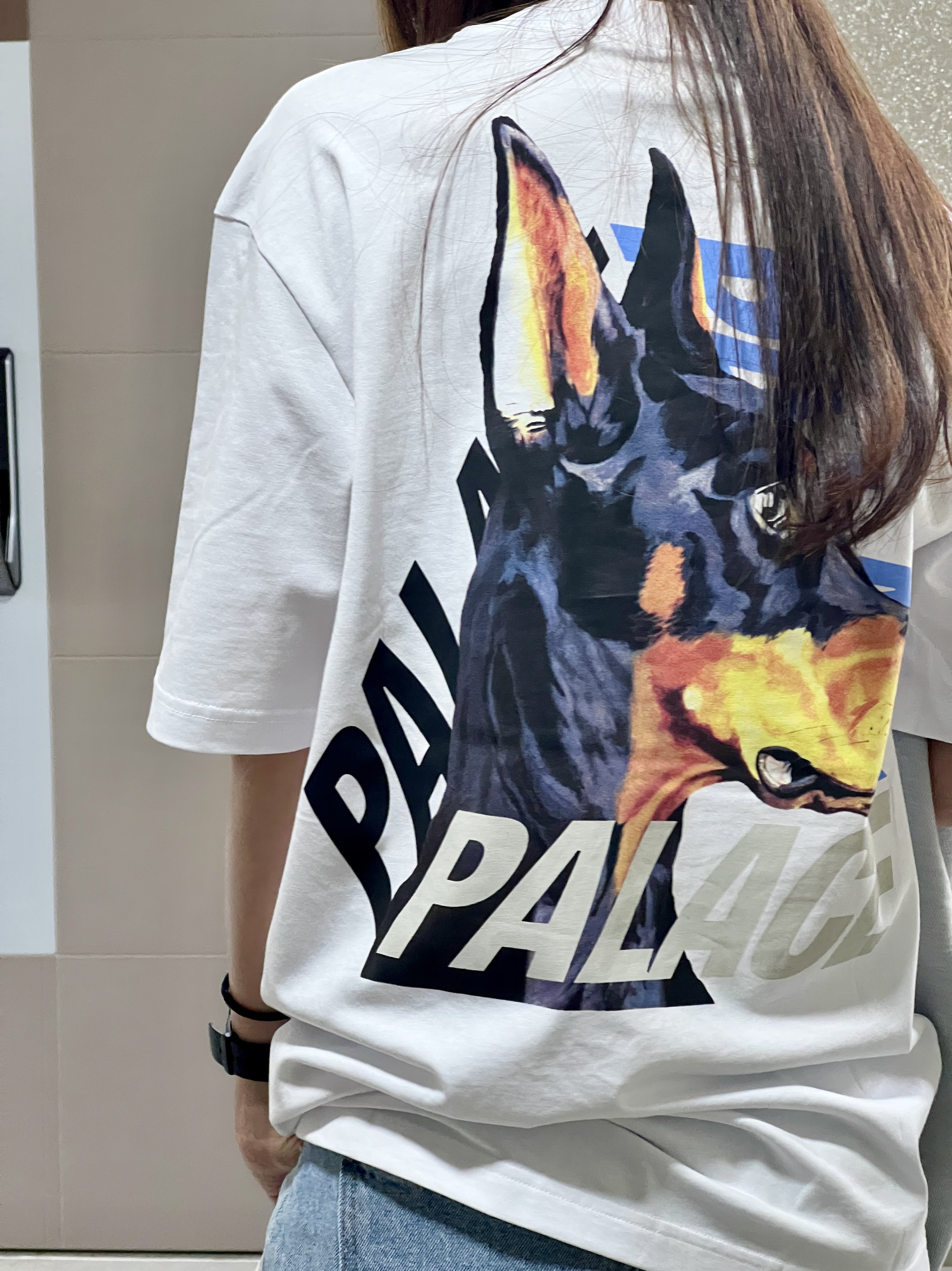 Palace P-3-K-9 T-Shirt White - 22SS 착용 스타일