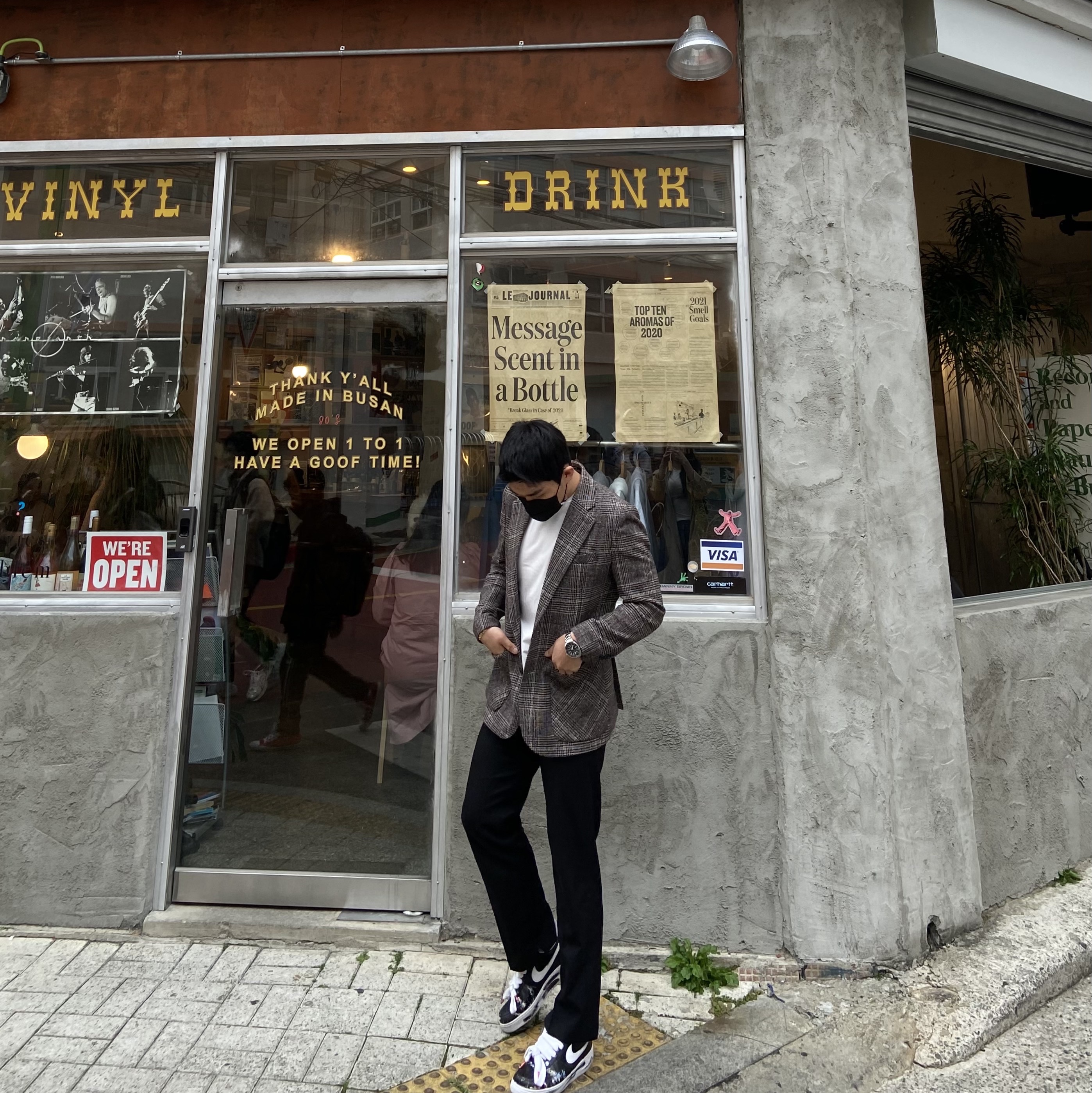 Nike x Peaceminusone Air Force 1 Low Para-Noise 착용 스타일