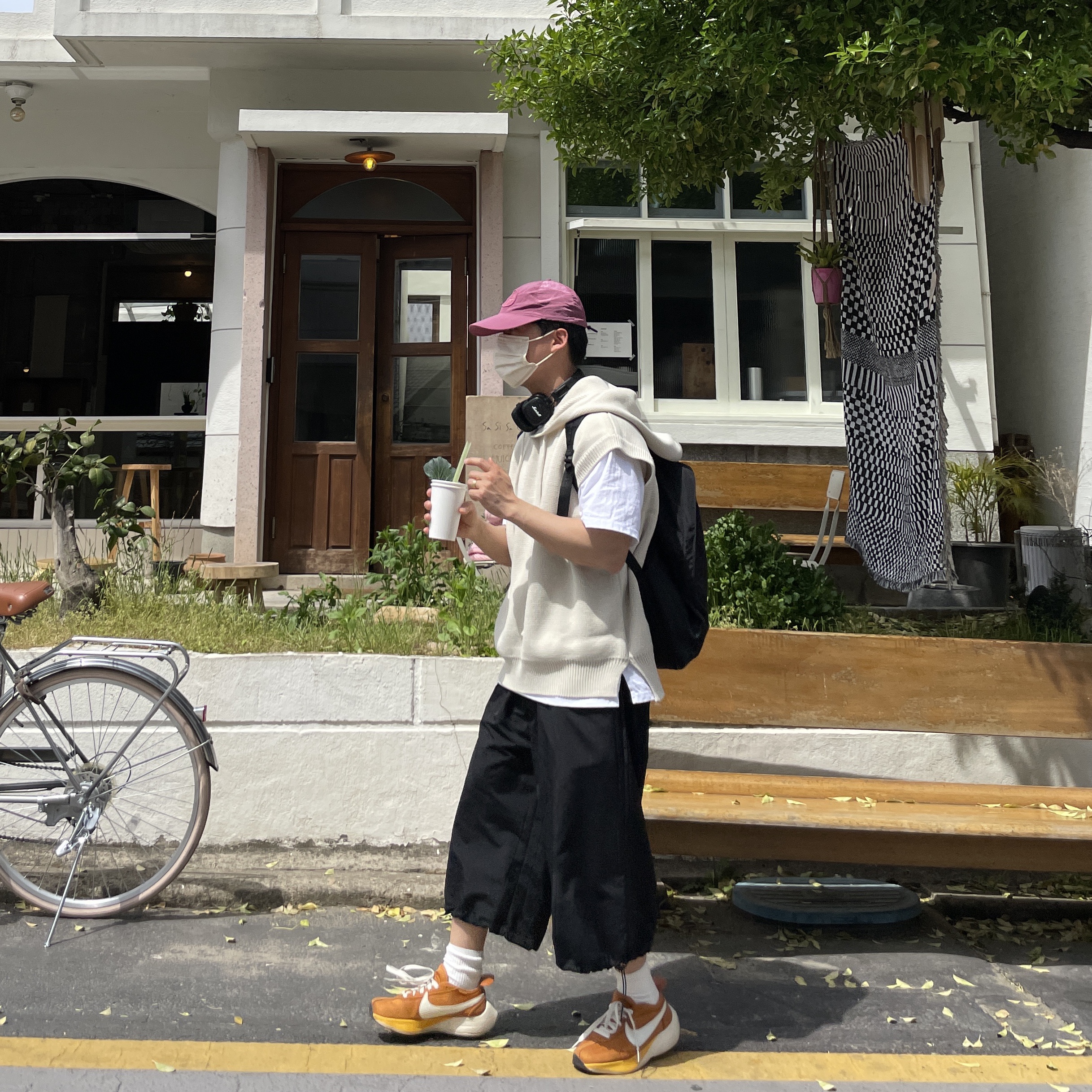 Stone Island 99576 Nylon Metal 6-Panel Cap Cyclamen - 22SS, Nike Moon Racer Monarch 착용 스타일 - 1