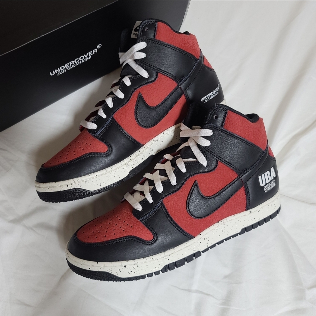 Nike x Undercover Dunk High 1985 Gym Red 착용 스타일