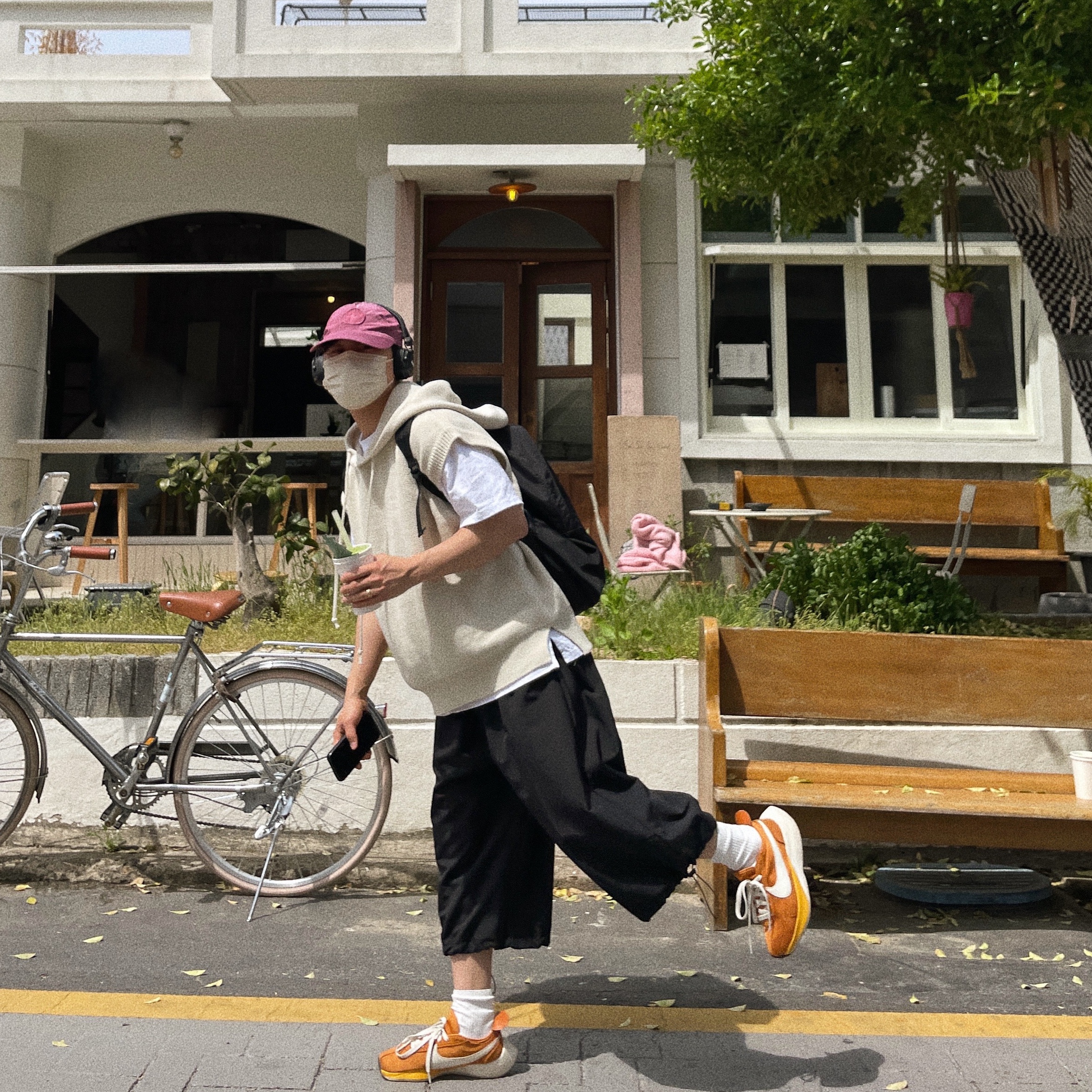 Stone Island 99576 Nylon Metal 6-Panel Cap Cyclamen - 22SS, Nike Moon Racer Monarch 착용 스타일 - 2