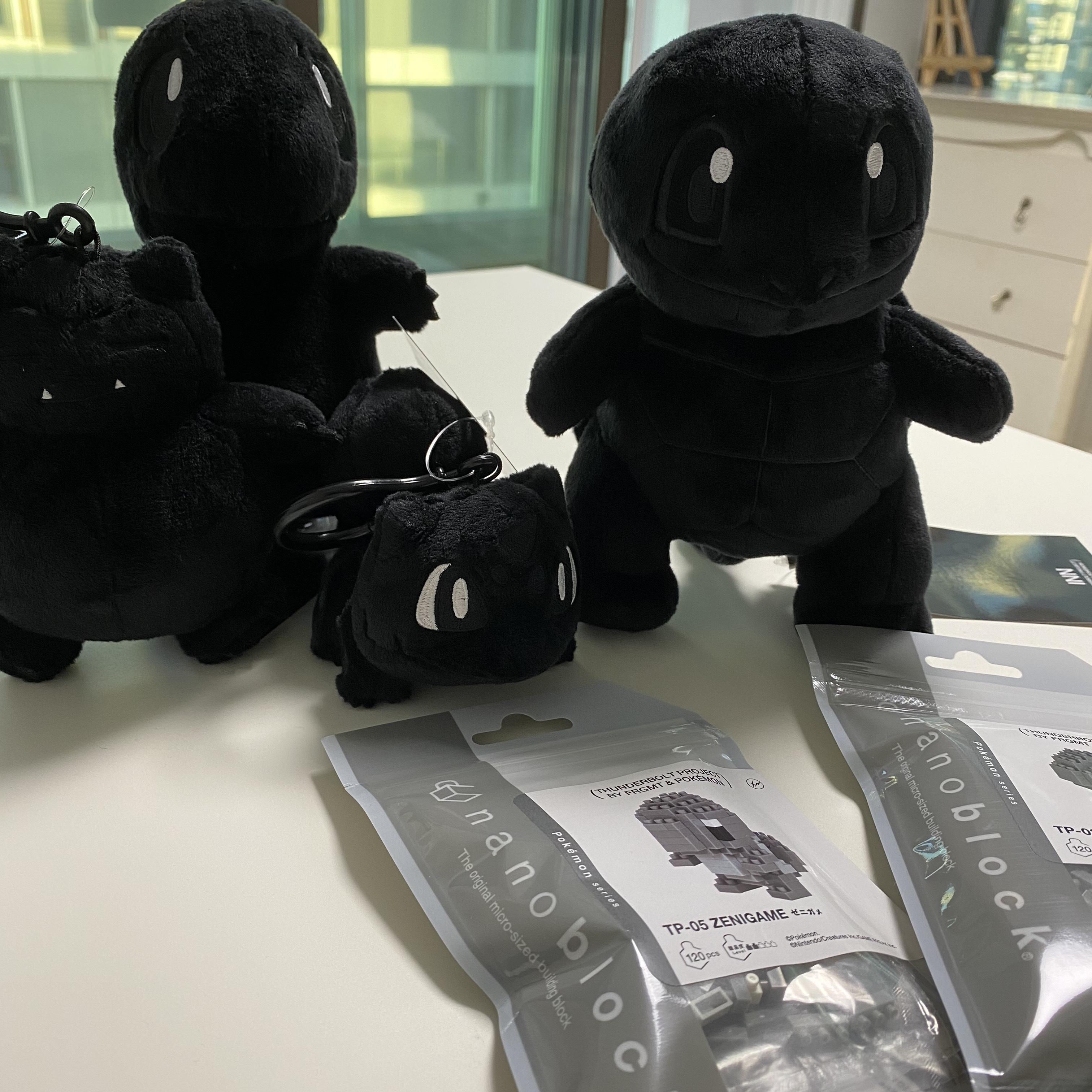 Fragment x Pokemon INN Thunderbolt Project TBP Plush Zenigame M Black 착용 스타일