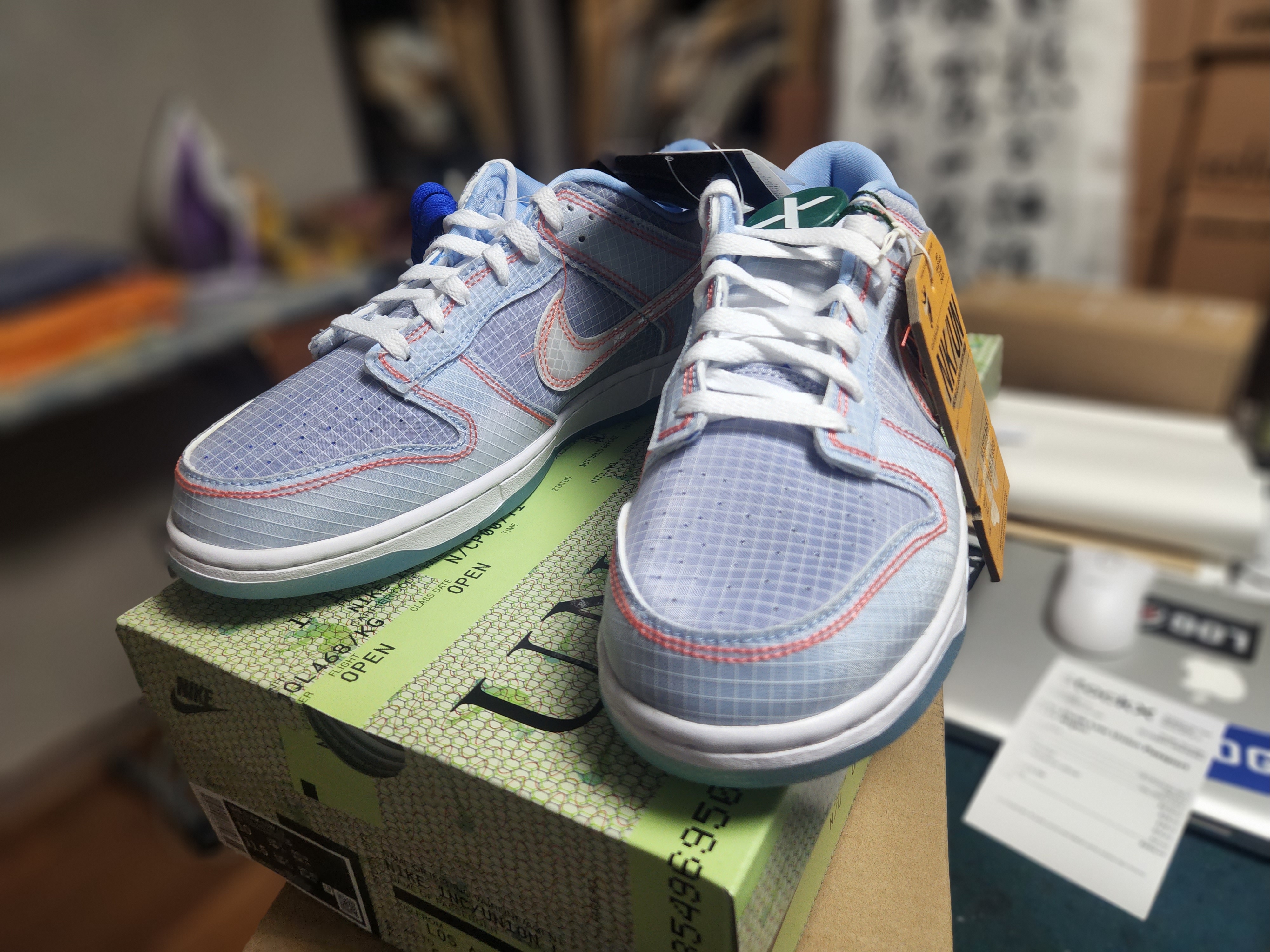 Nike x Union Dunk Low Passport Pack Argon 착용 스타일 - 1