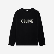 Celine Oversized Sweater in Ribbed Wool Black