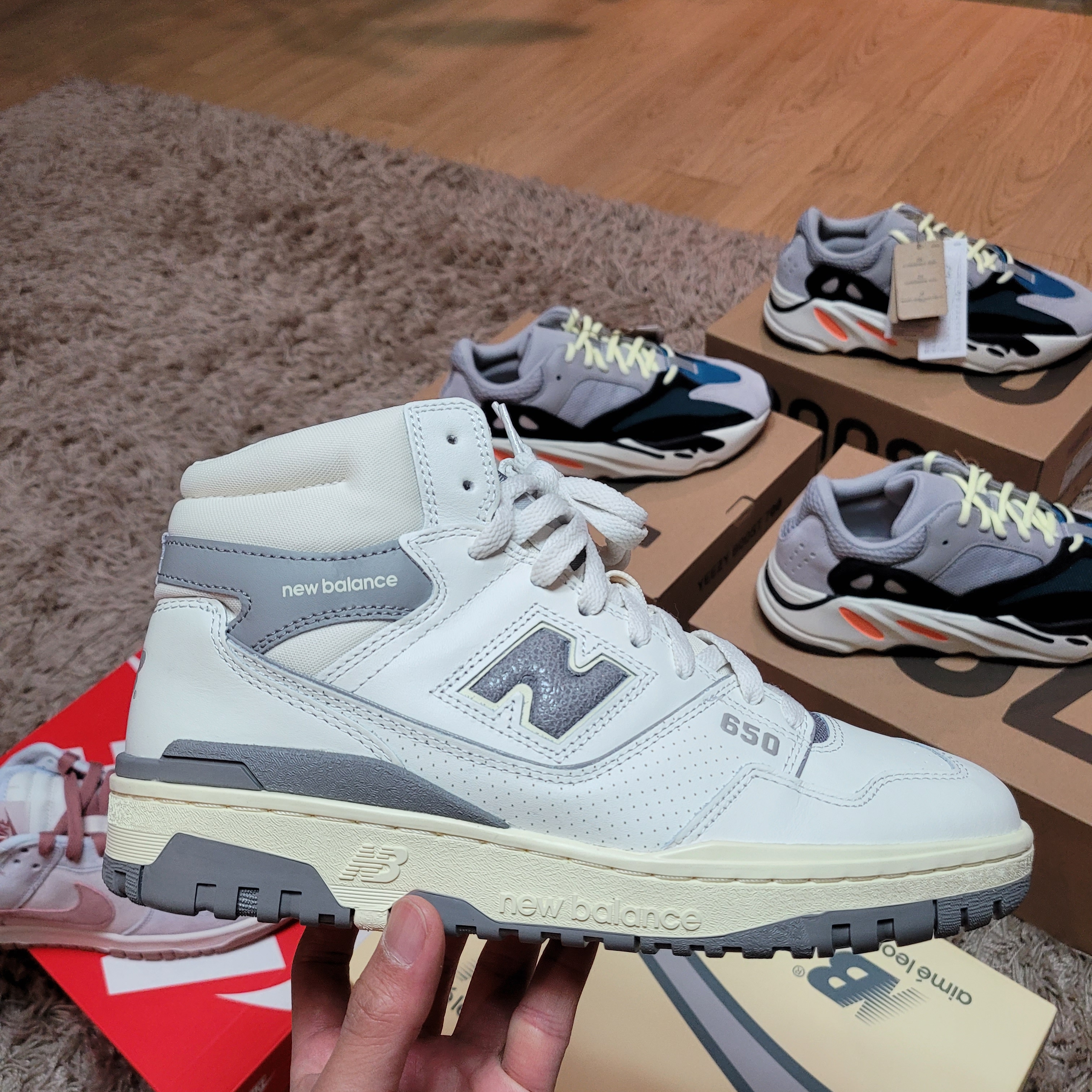 New Balance x Aime Leon Dore 650R White Grey 착용 스타일