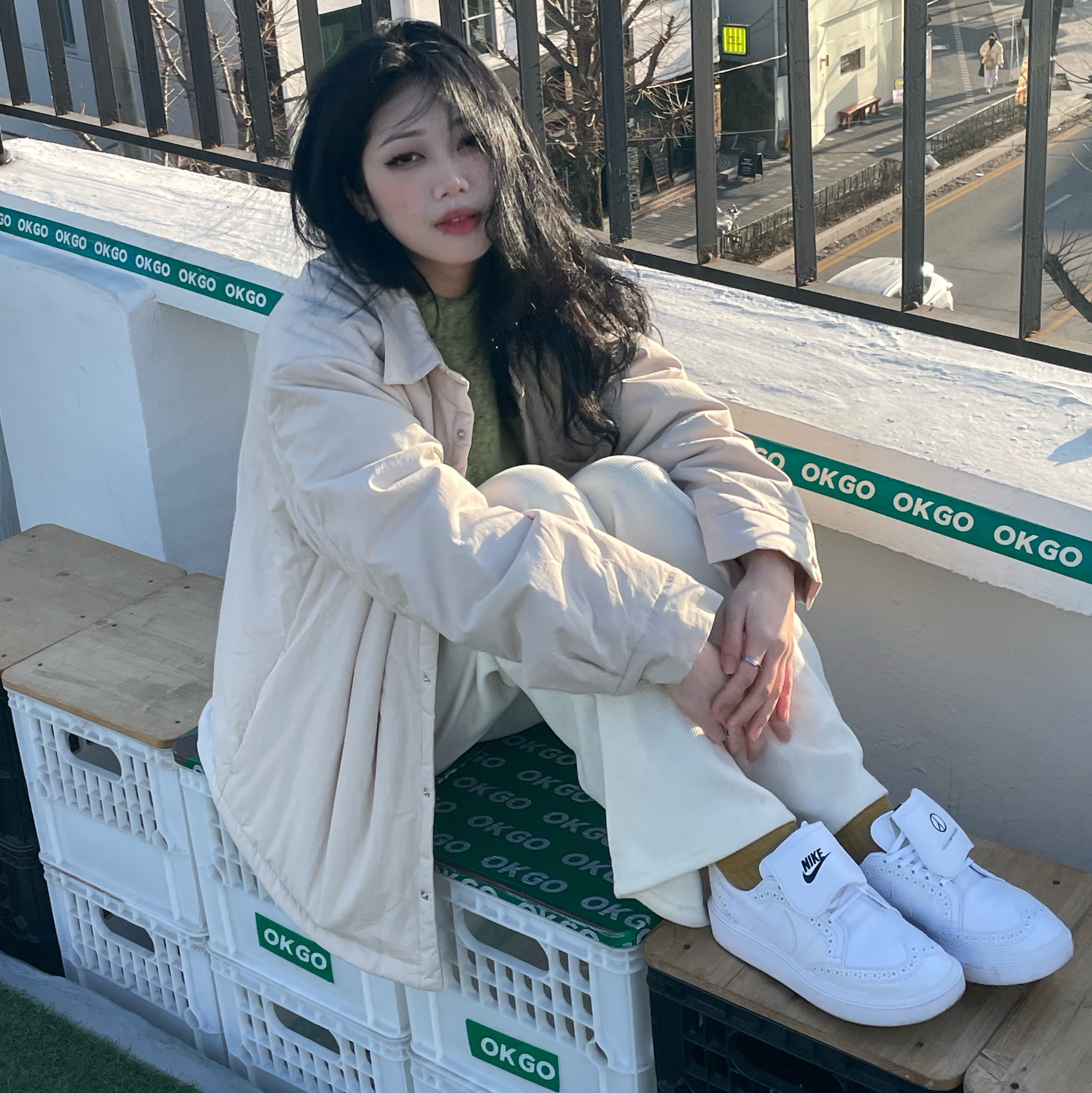 Nike x Peaceminusone Kwondo1 White 착용 스타일