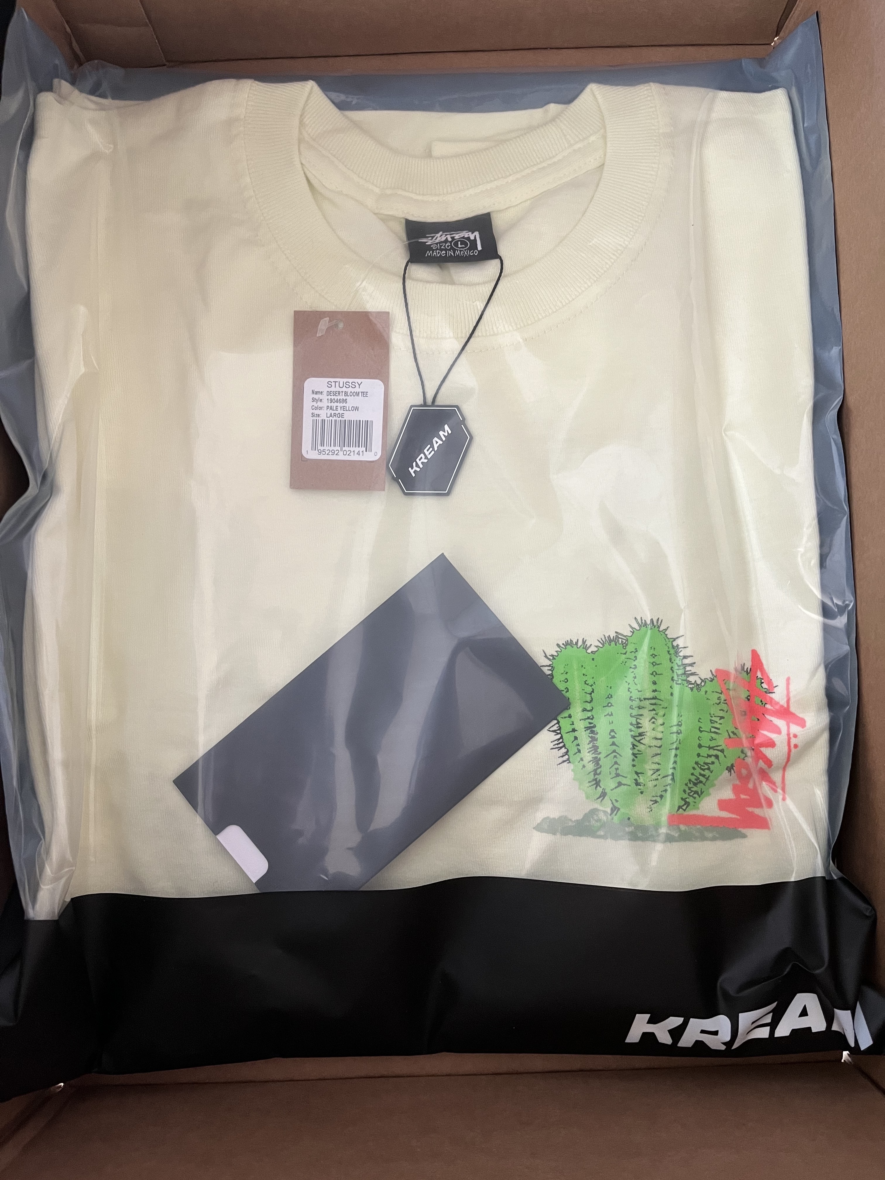 Stussy Desert Bloom T-Shirt Pale Yellow 착용 스타일 - 1