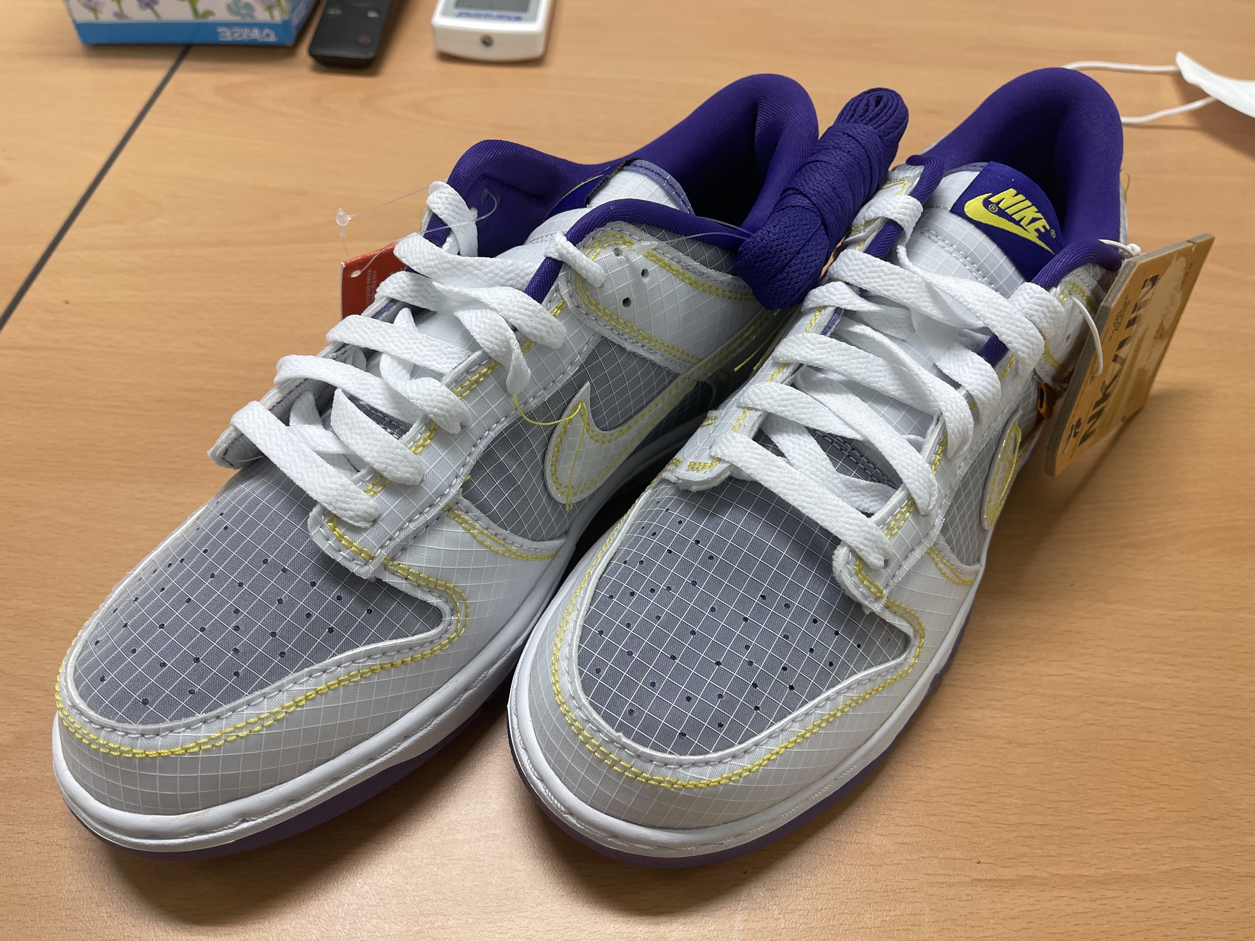 Nike x Union Dunk Low Passport Pack Court Purple White 착용 스타일 - 1