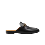 (W) Gucci Princetown Leather Slipper Black
