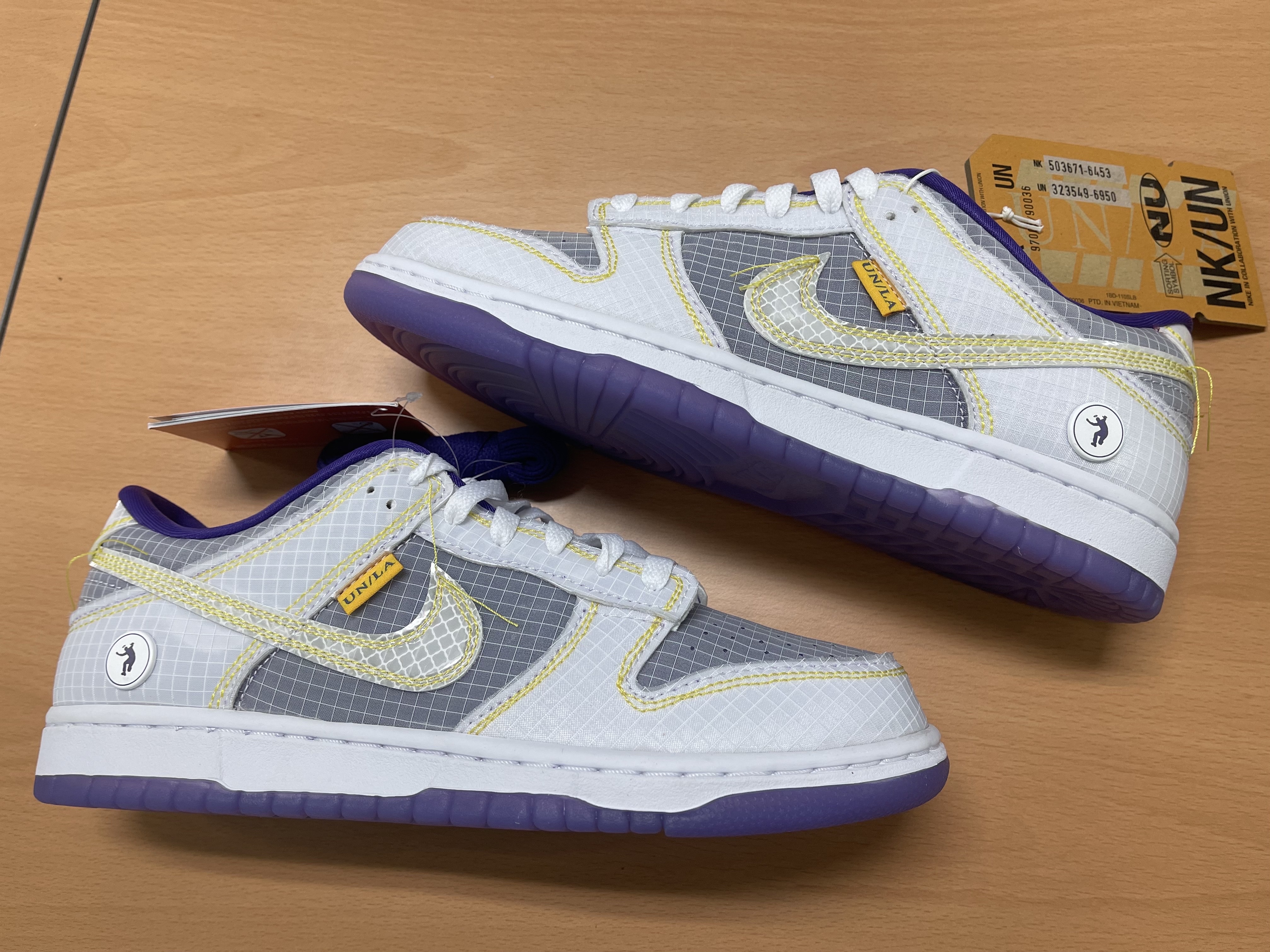 Nike x Union Dunk Low Passport Pack Court Purple White 착용 스타일 - 2
