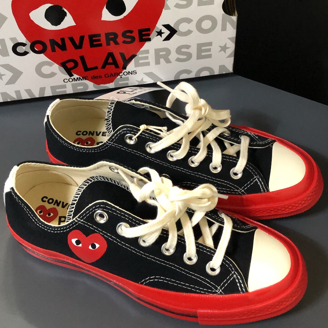 Converse x Play Comme des Garcons Chuck 70 Ox Black 착용 스타일