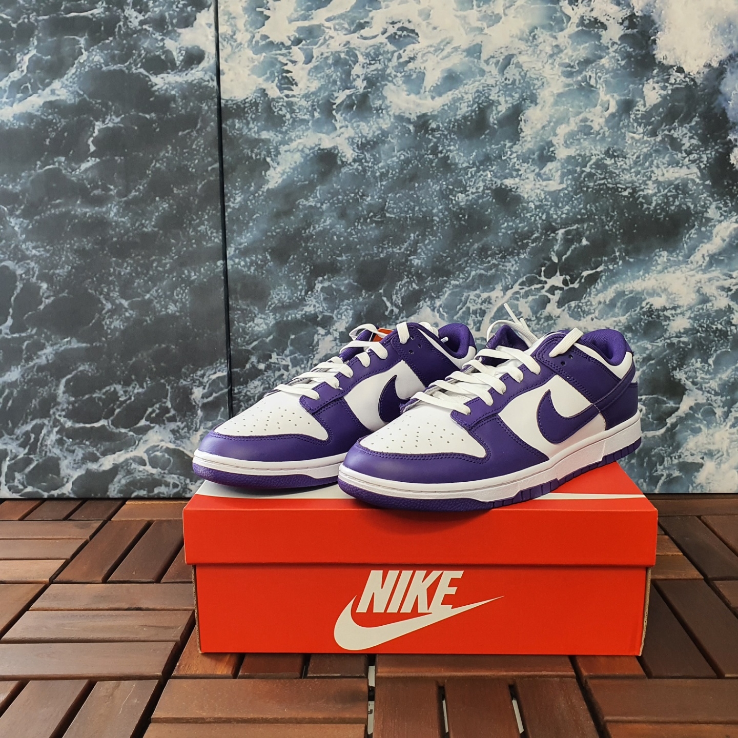 Nike Dunk Low Retro Championship Court Purple 착용 스타일 - 2
