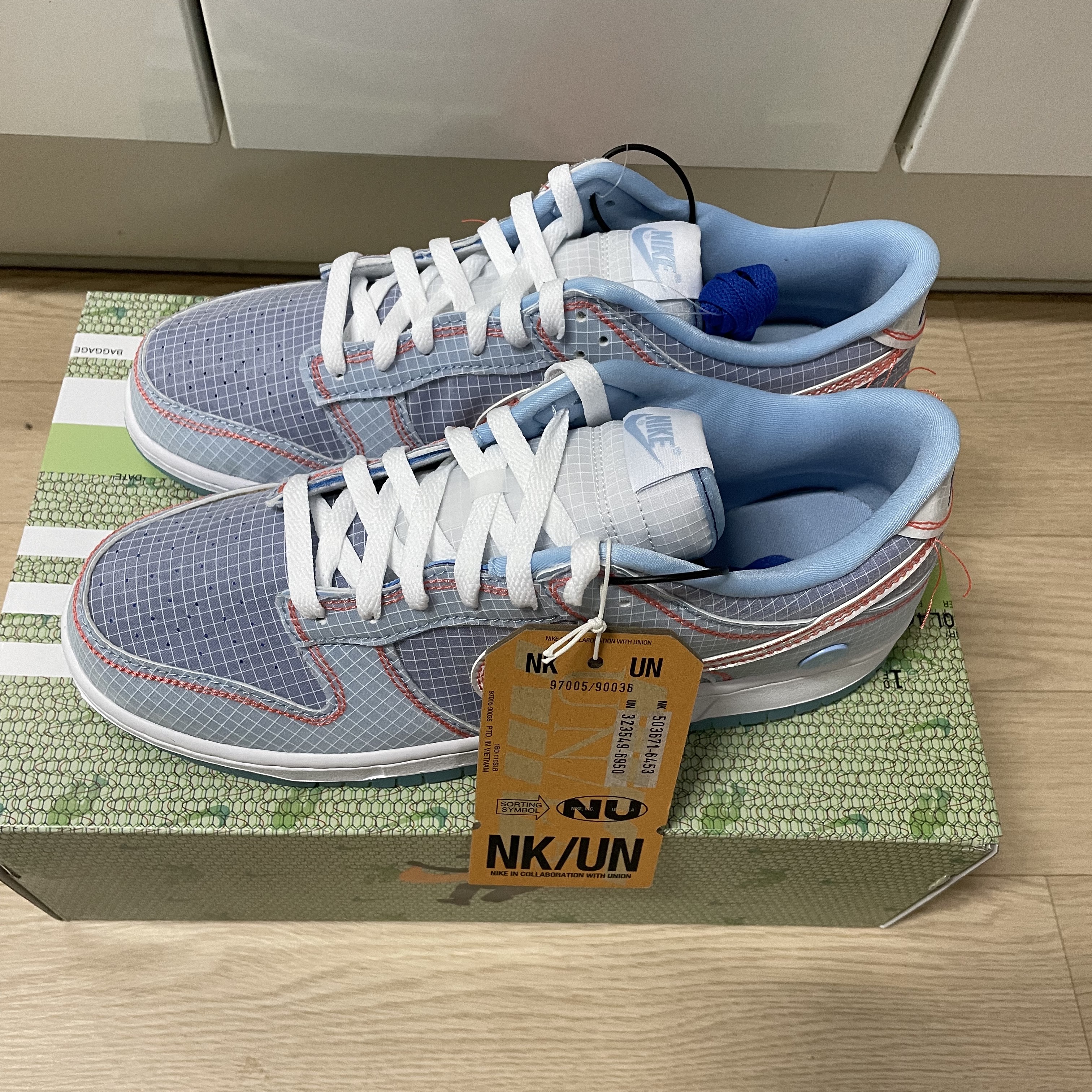 Nike x Union Dunk Low Passport Pack Argon 착용 스타일 - 4