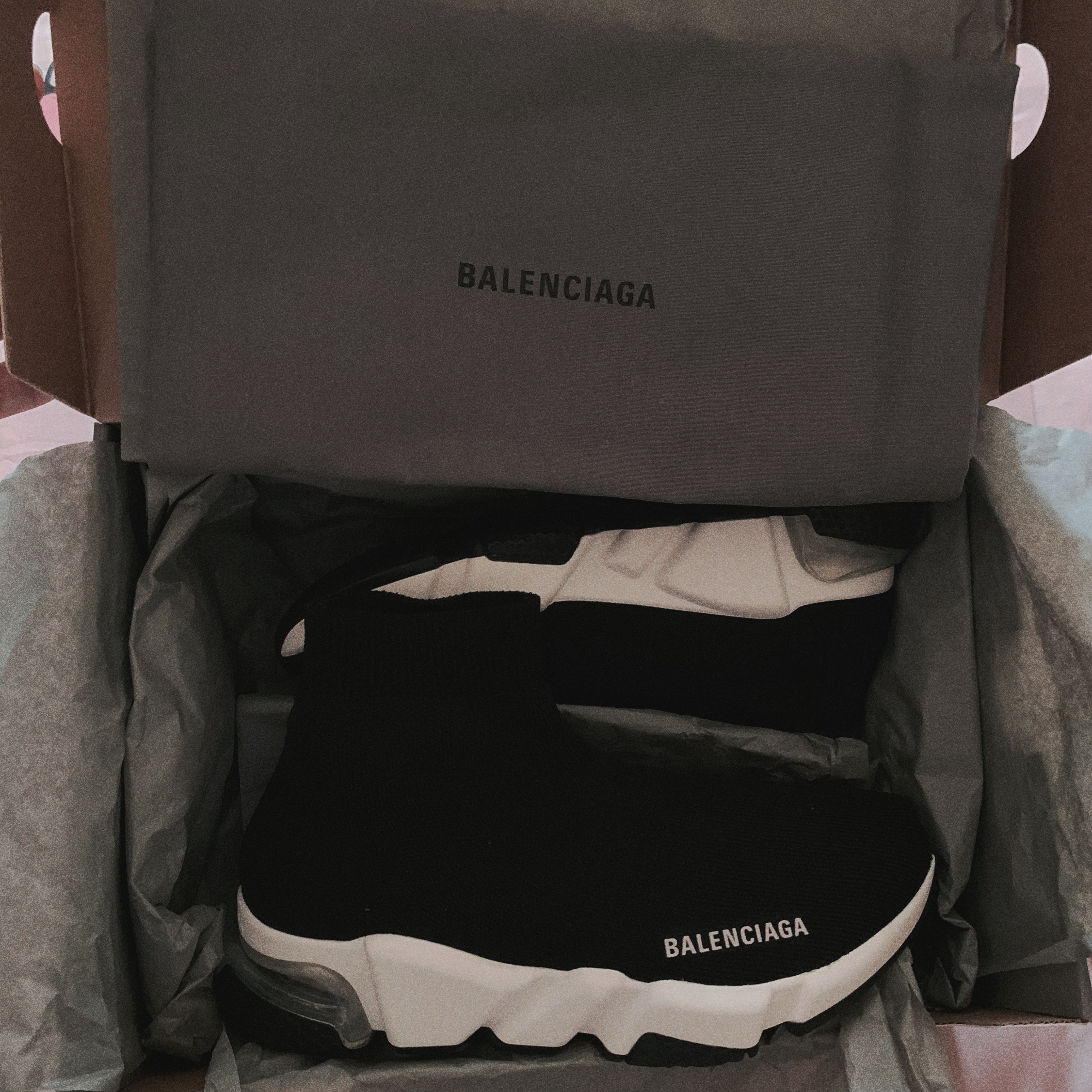 Balenciaga Speed Trainer Clear Sole Black White 2020/2021 착용 스타일