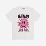 (W) Ganni Love Club T-Shirt Bright White Pink