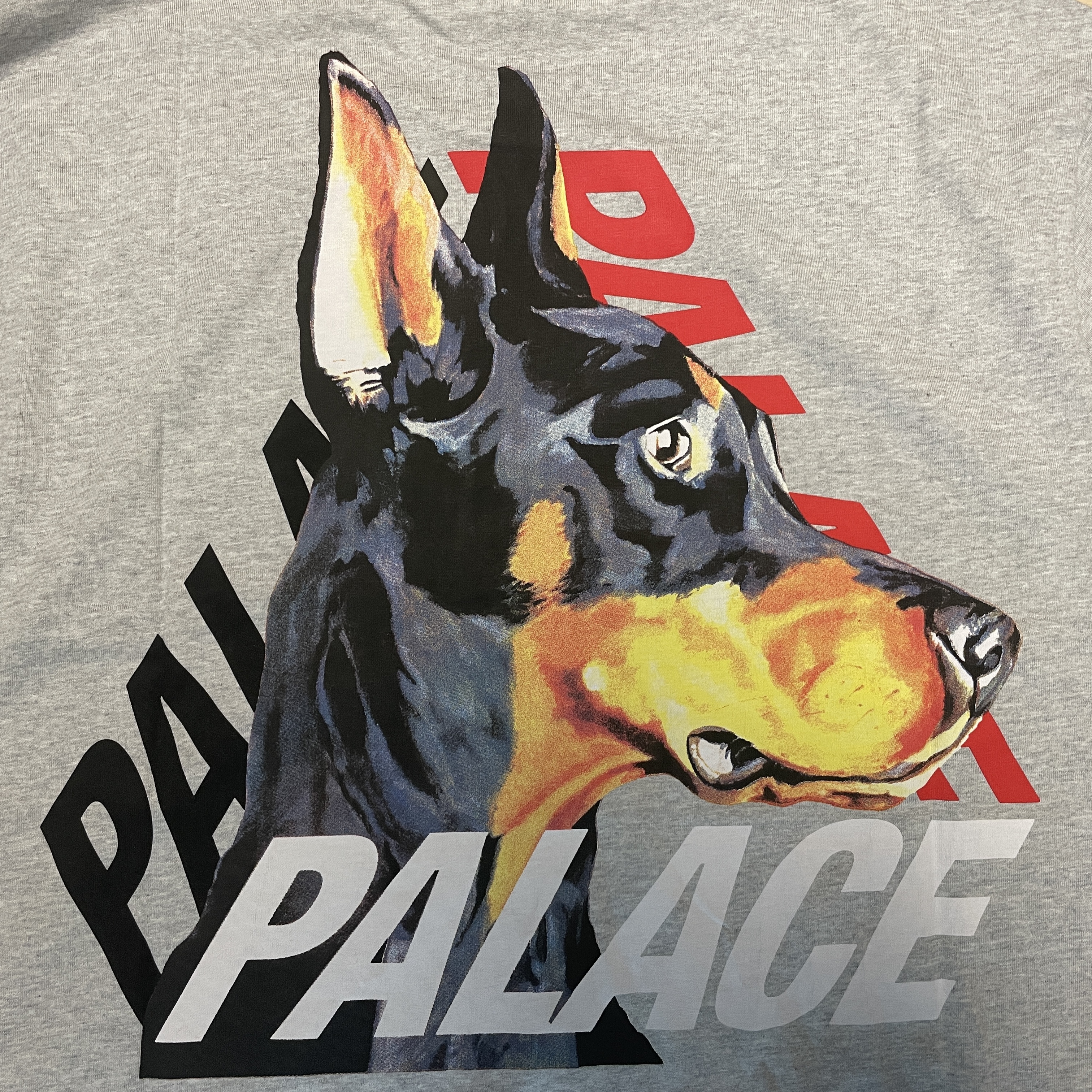 Palace P-3-K-9 T-Shirt Grey Marl - 22SS, Palace P-3-K-9 T-Shirt Caramel - 22SS 착용 스타일 - 1