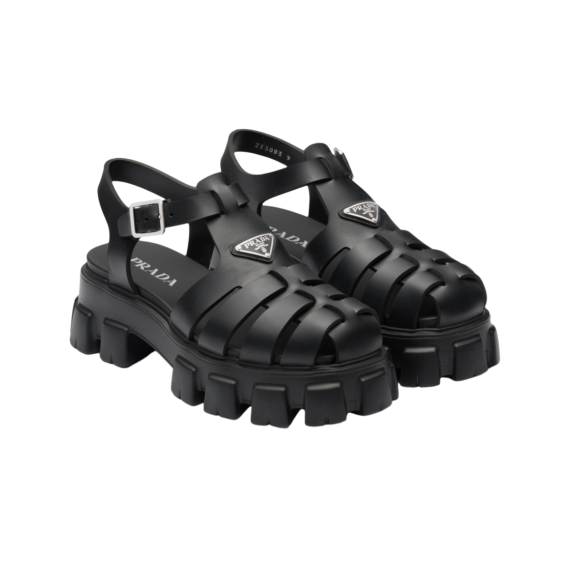 프라다 러버 샌들 블랙(Prada Rubber Sandal Black) - 2