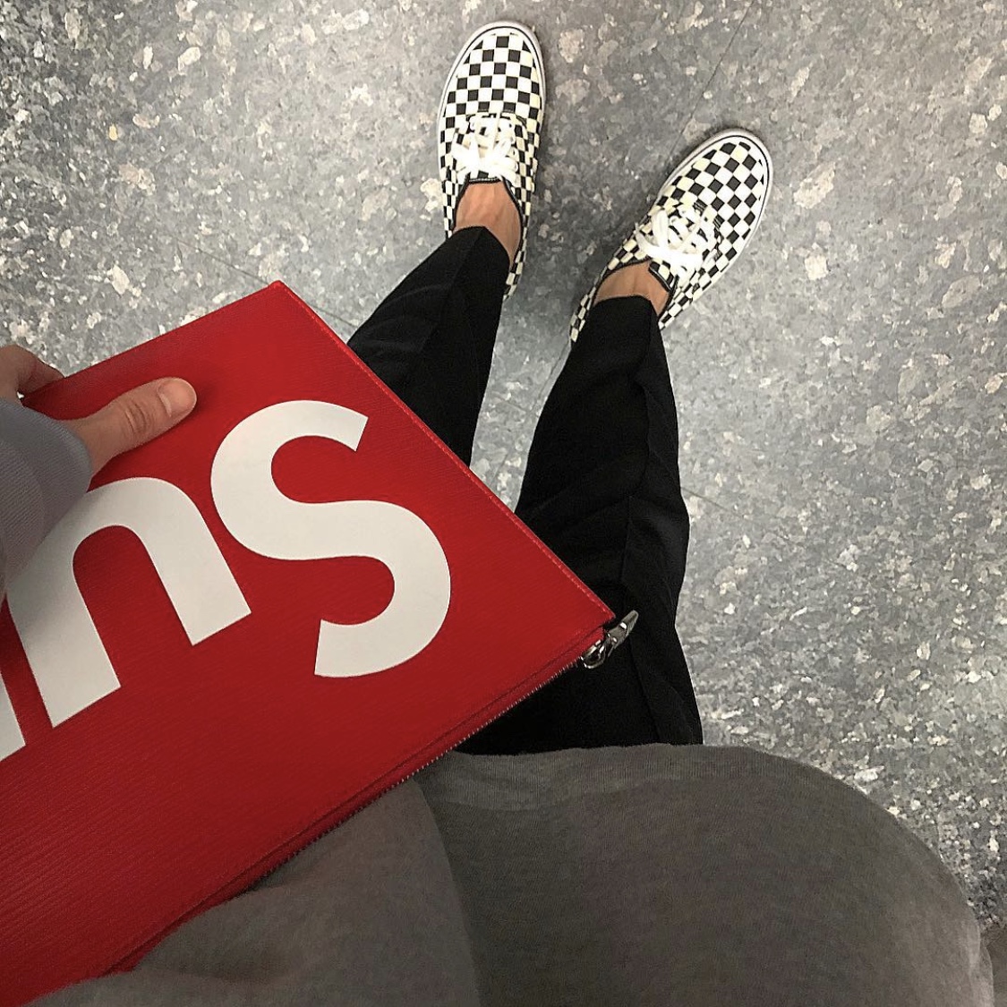 Vans Authentic Golden Coast Checkerboard 착용 스타일